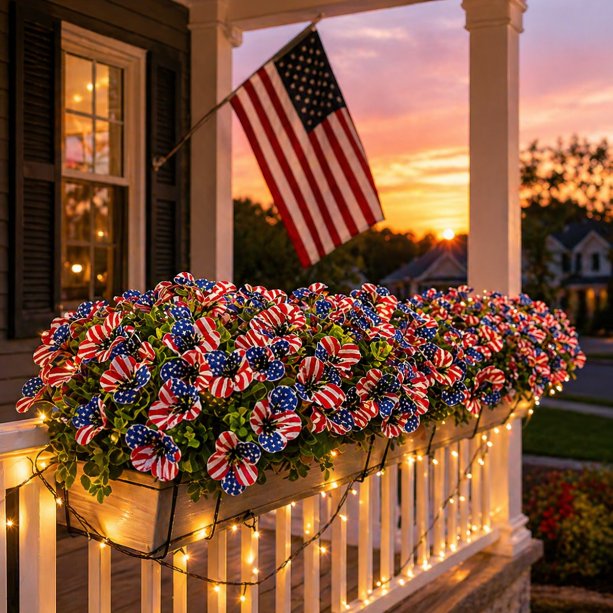 30-Piece Patriotic Artificial Flower Stems