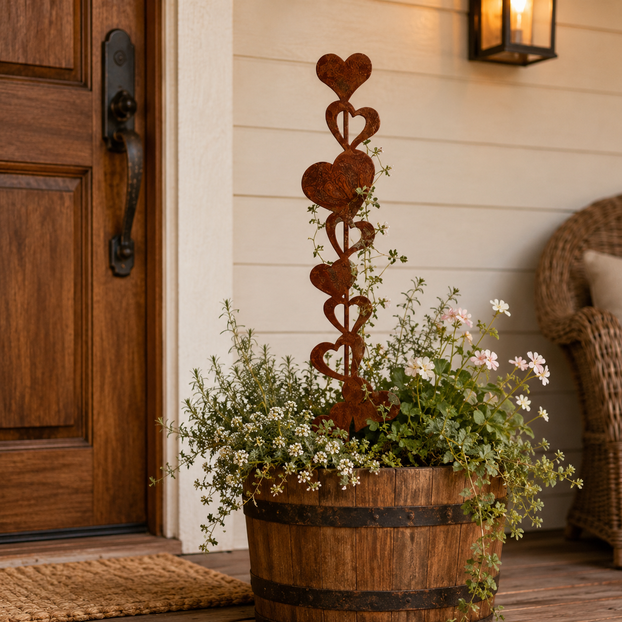 Rustic Heart Metal Garden Stake Decor
