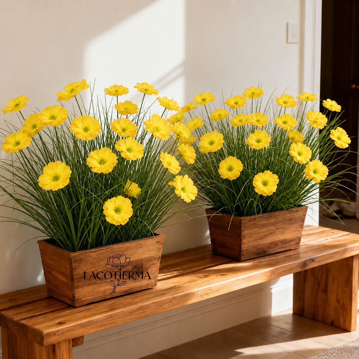 23.6 in Yellow Faux Flower Grass Bundle