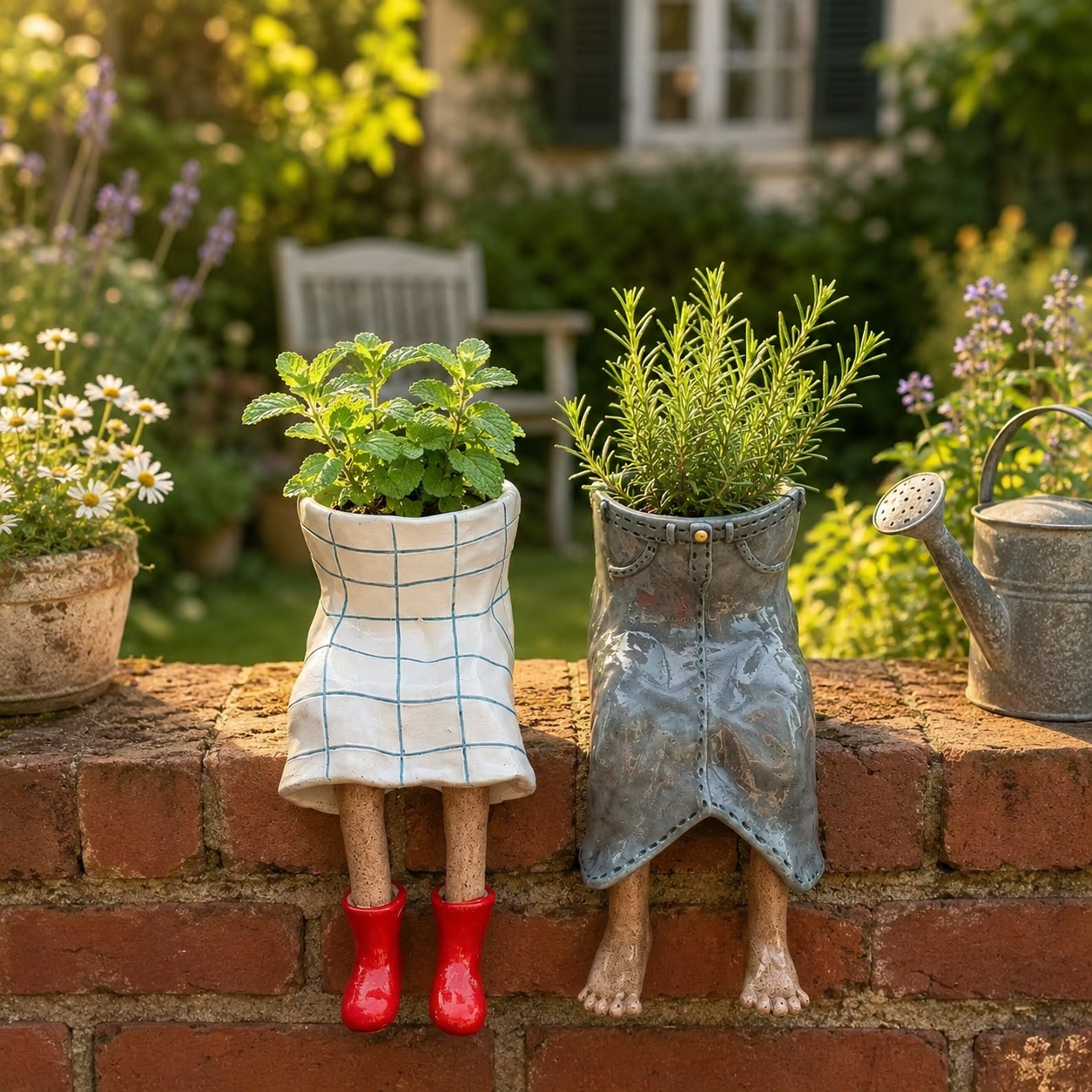 Whimsical Sitting Planter Pot
