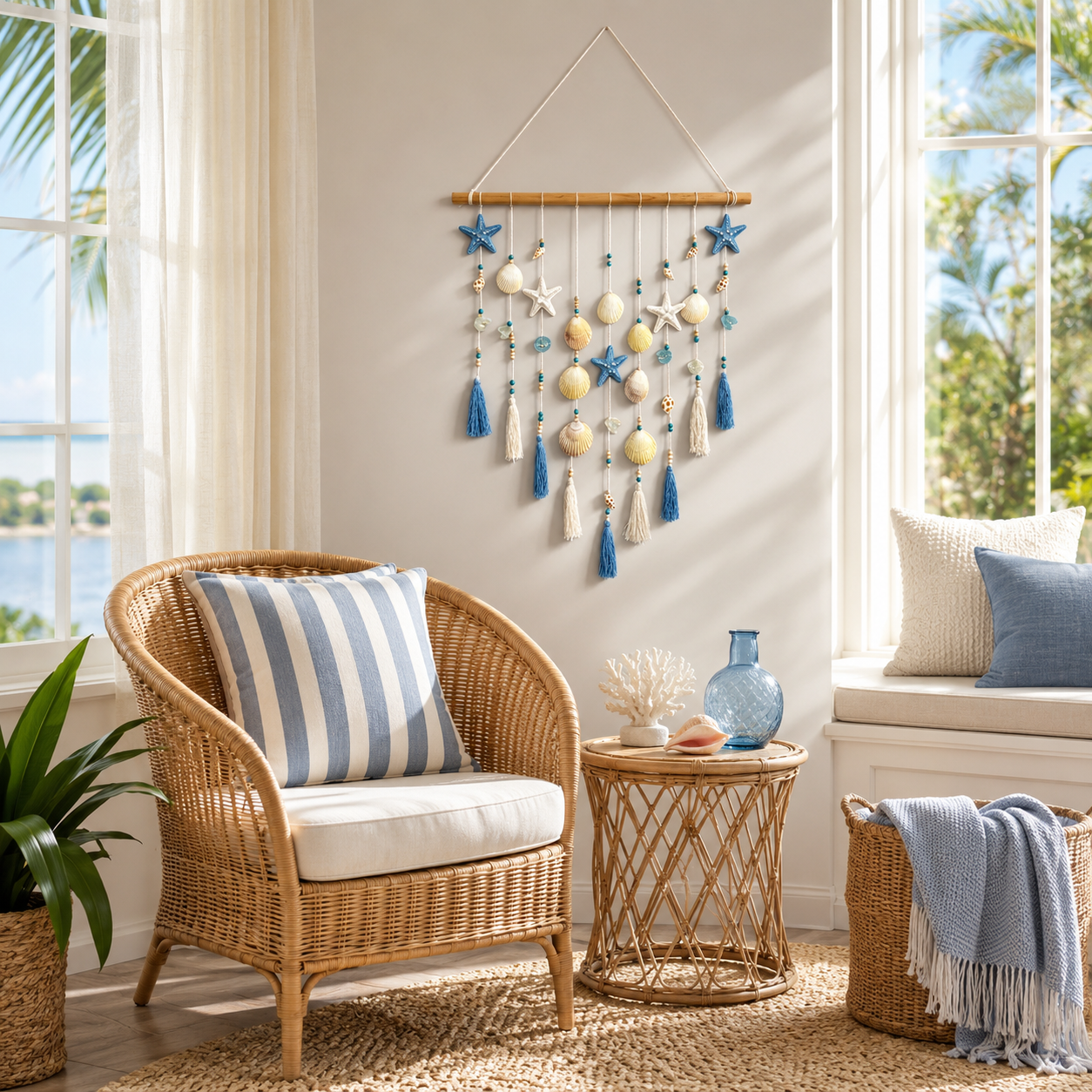 Lighted Coastal Seashell Wall Hanging Decor