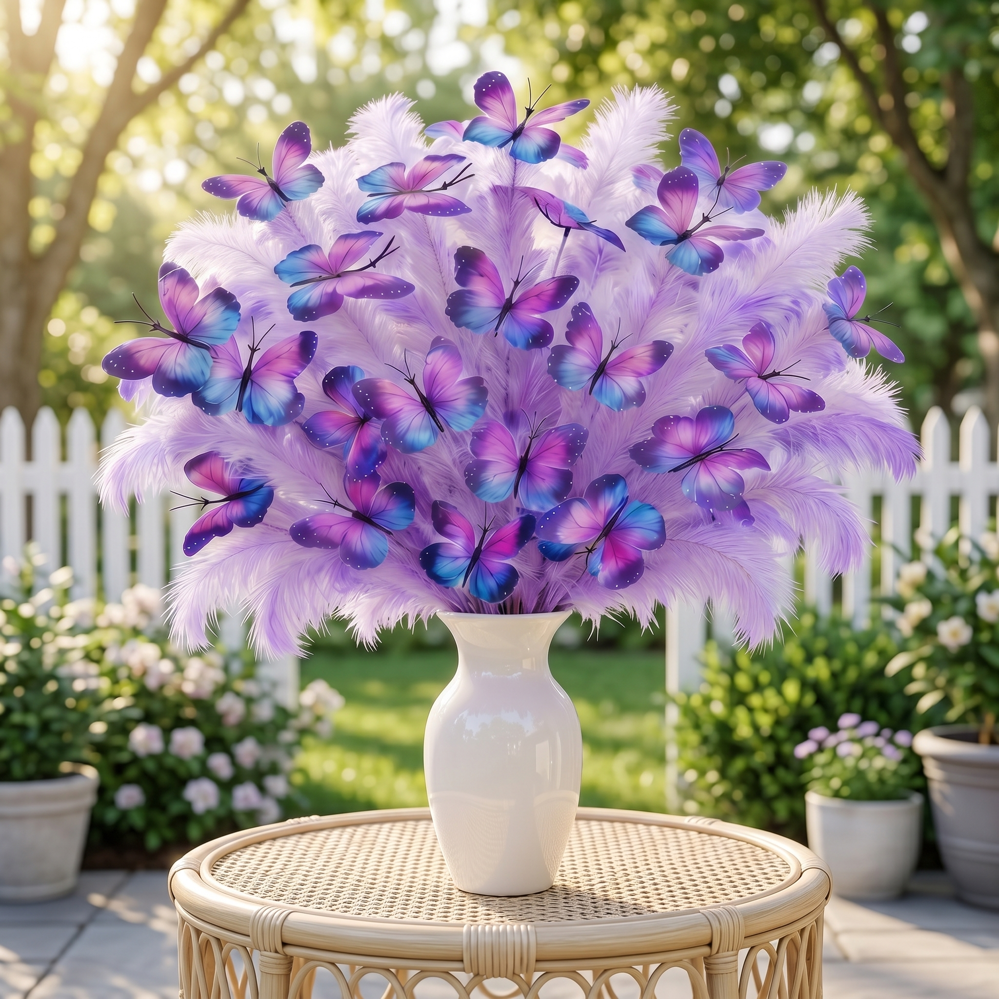 3-Piece Purple Butterfly Faux Floral Stems