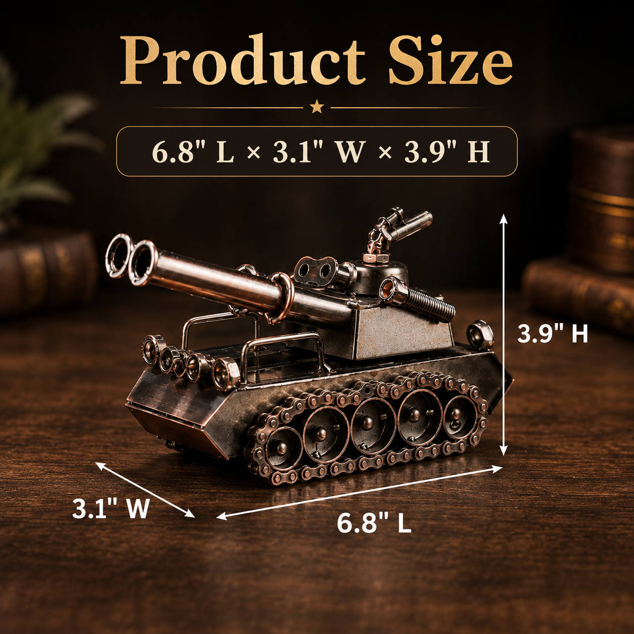 Vintage Metal Tank Sculpture