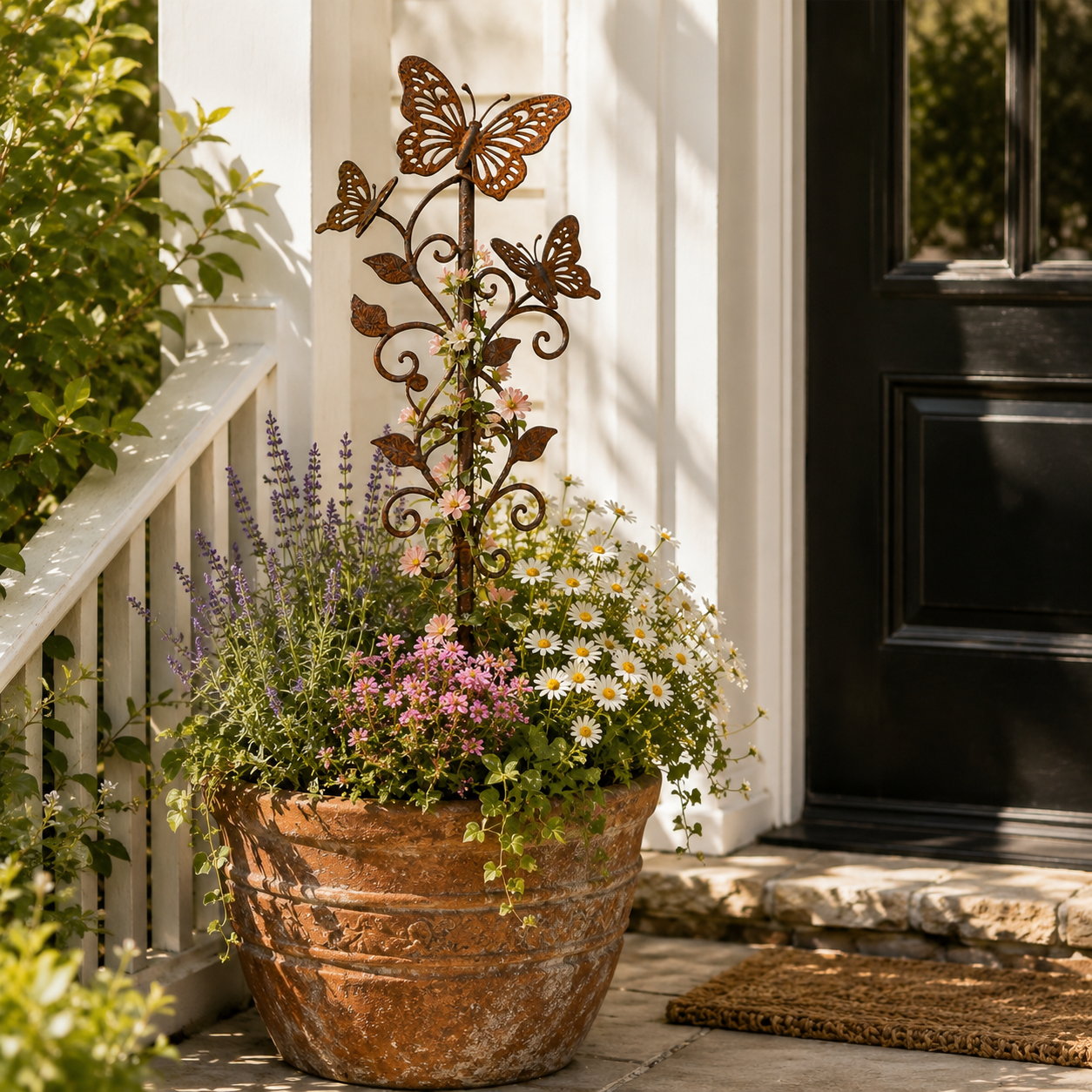 Rustic Metal Butterfly Garden Stake Decor