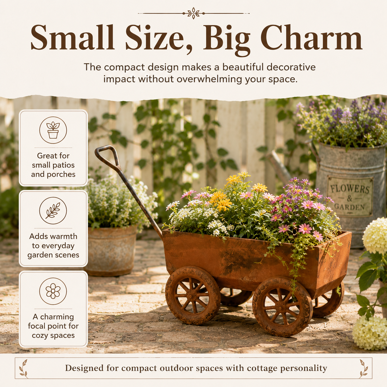 Rustic Metal Garden Planter