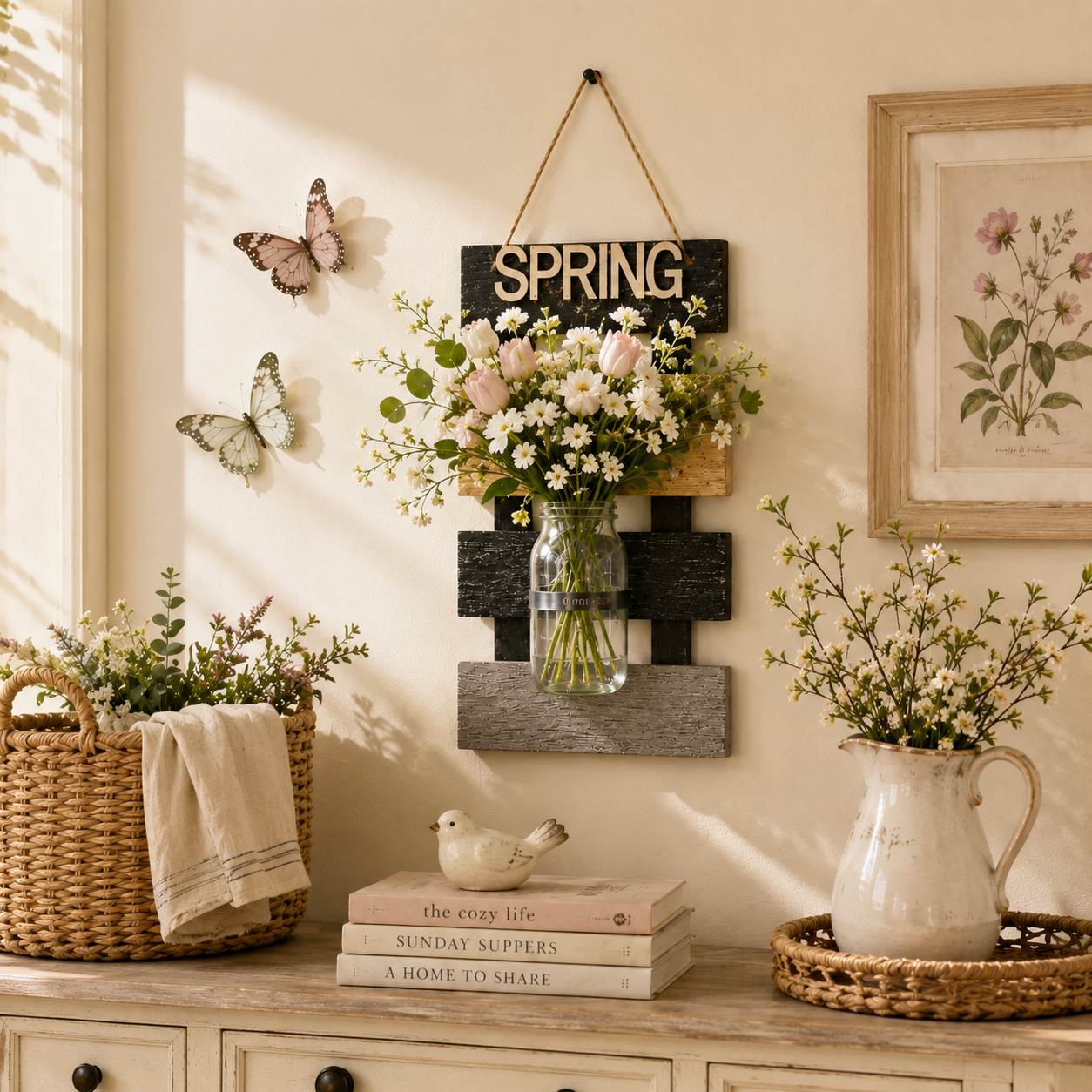 Rustic Farmhouse Wall Vase with LED Lights