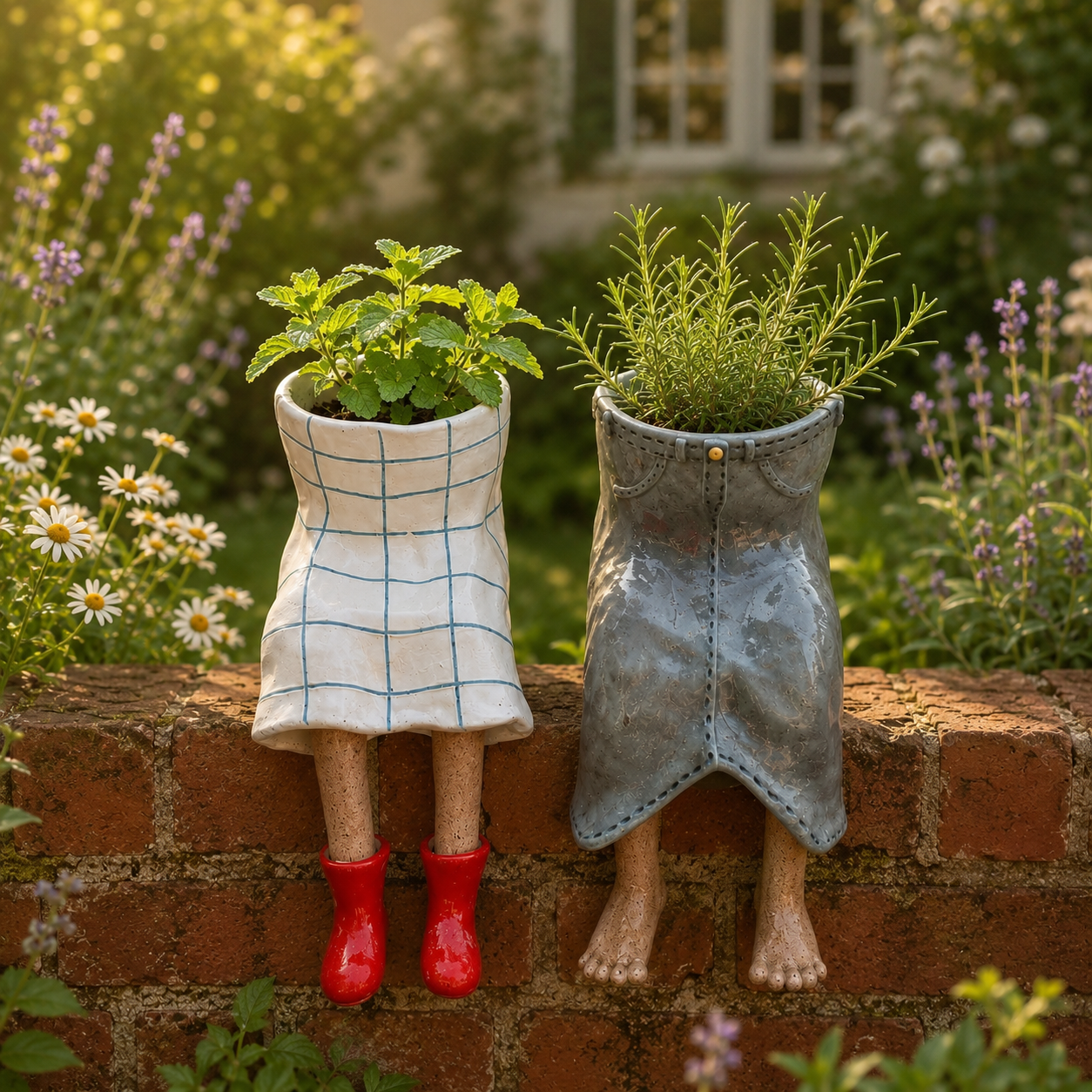Whimsical Sitting Planter Pot