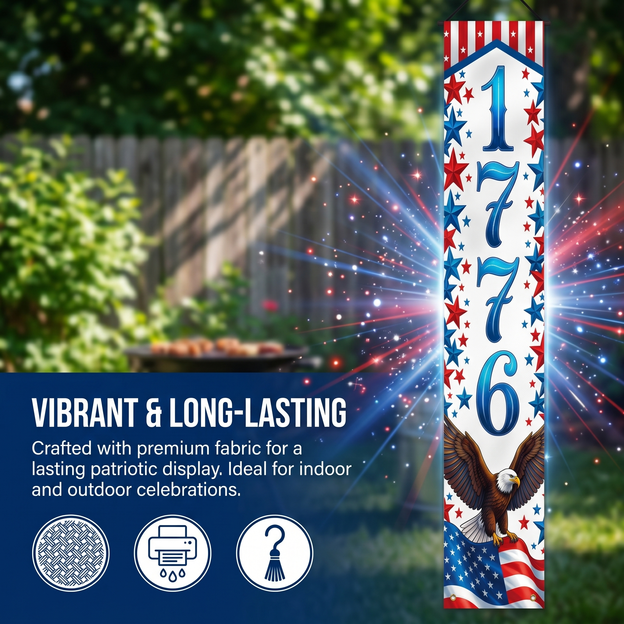 4-Piece Patriotic Porch Banner Set (1776–2026)