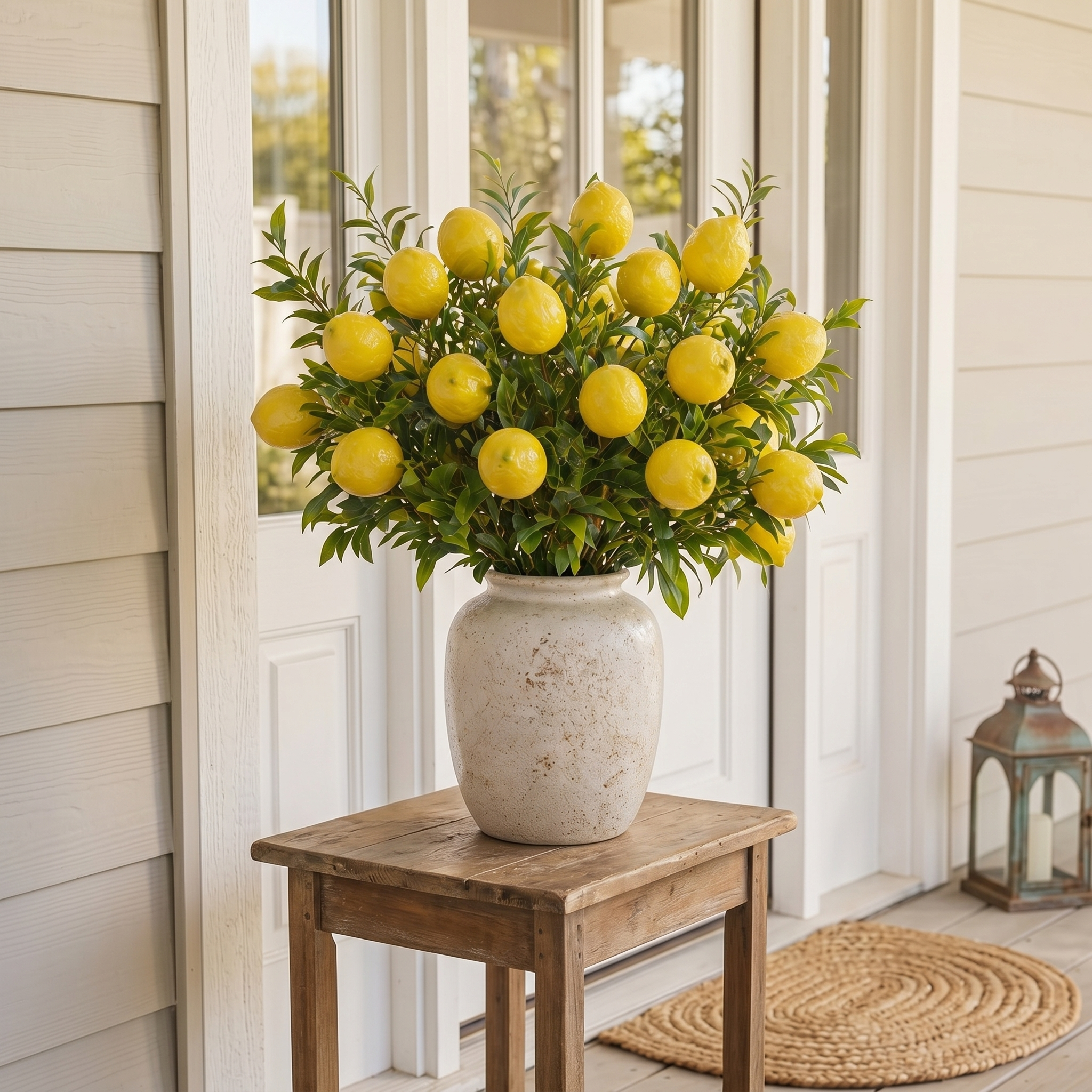2-Pack 7-Head Artificial Lemon Fruit Stems