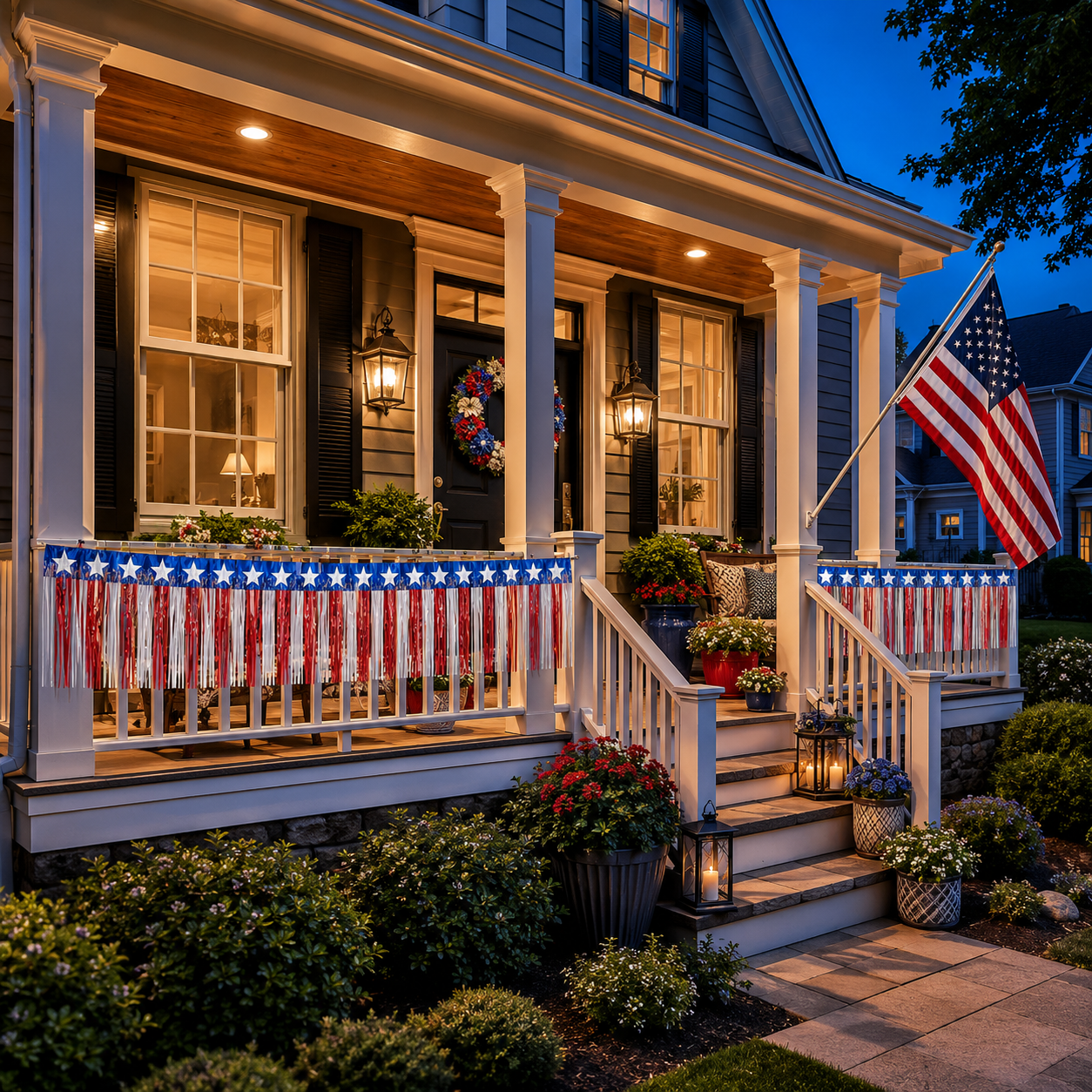 2-Pack Patriotic Red, White & Blue Fringe Banner