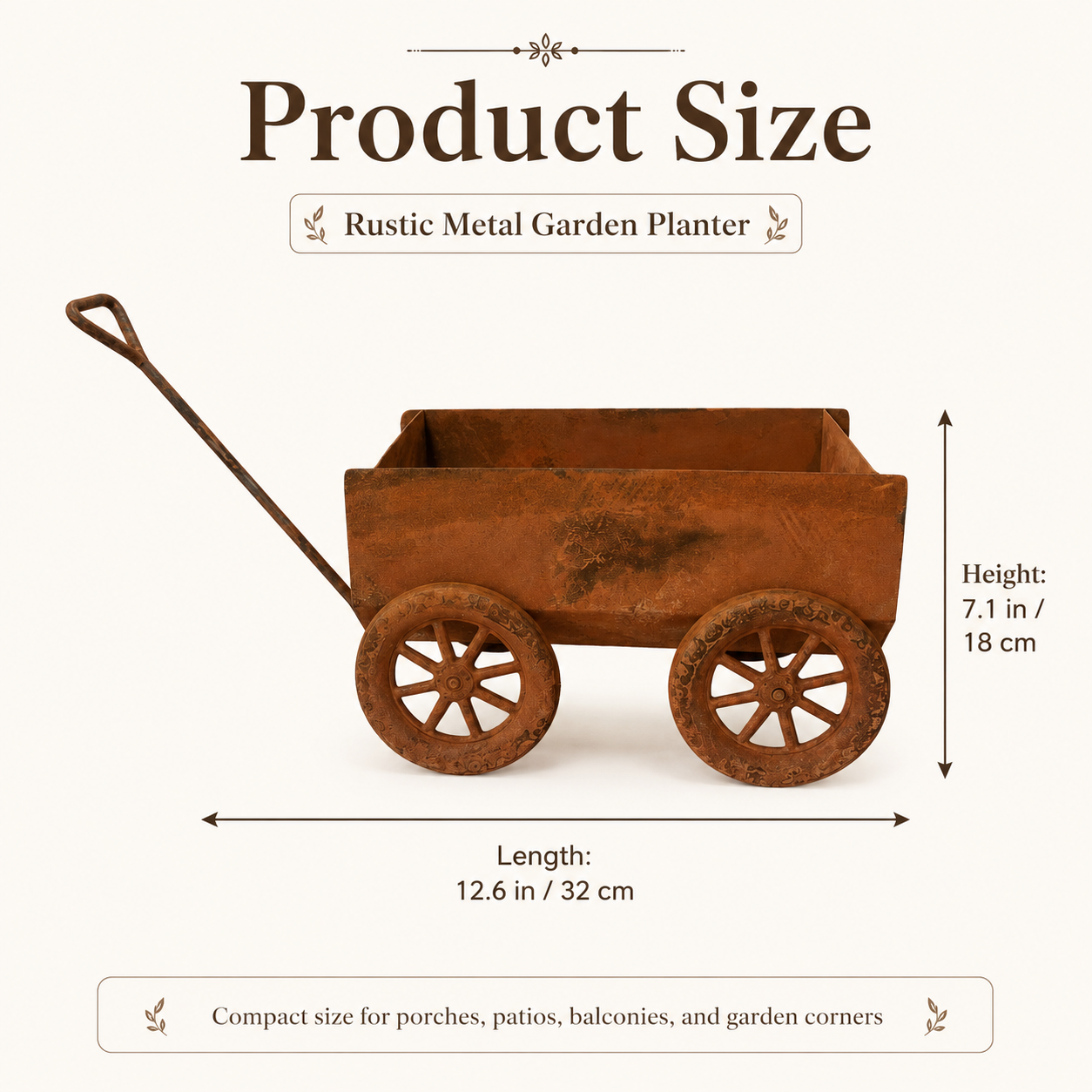 Rustic Metal Garden Planter