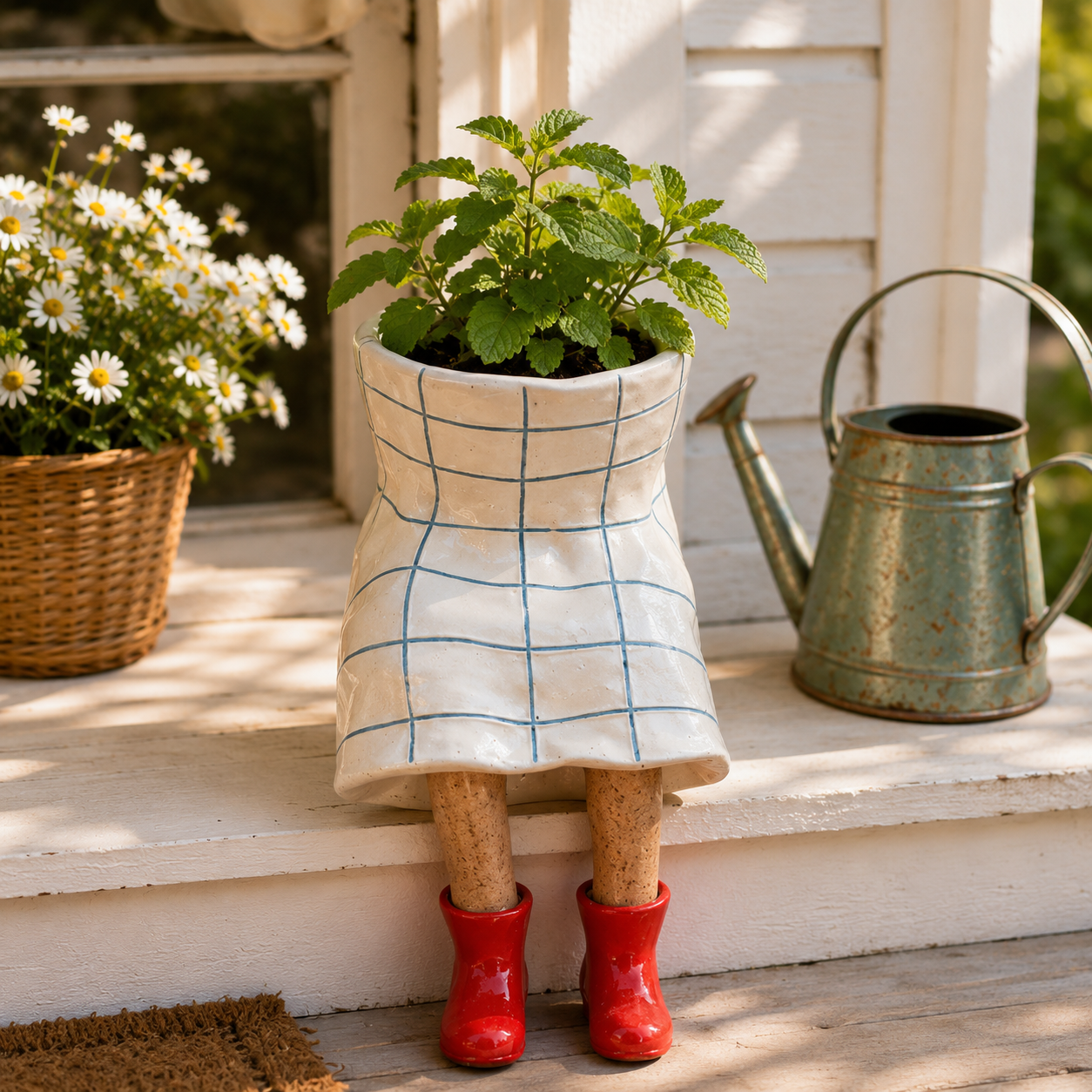 Whimsical Sitting Planter Pot