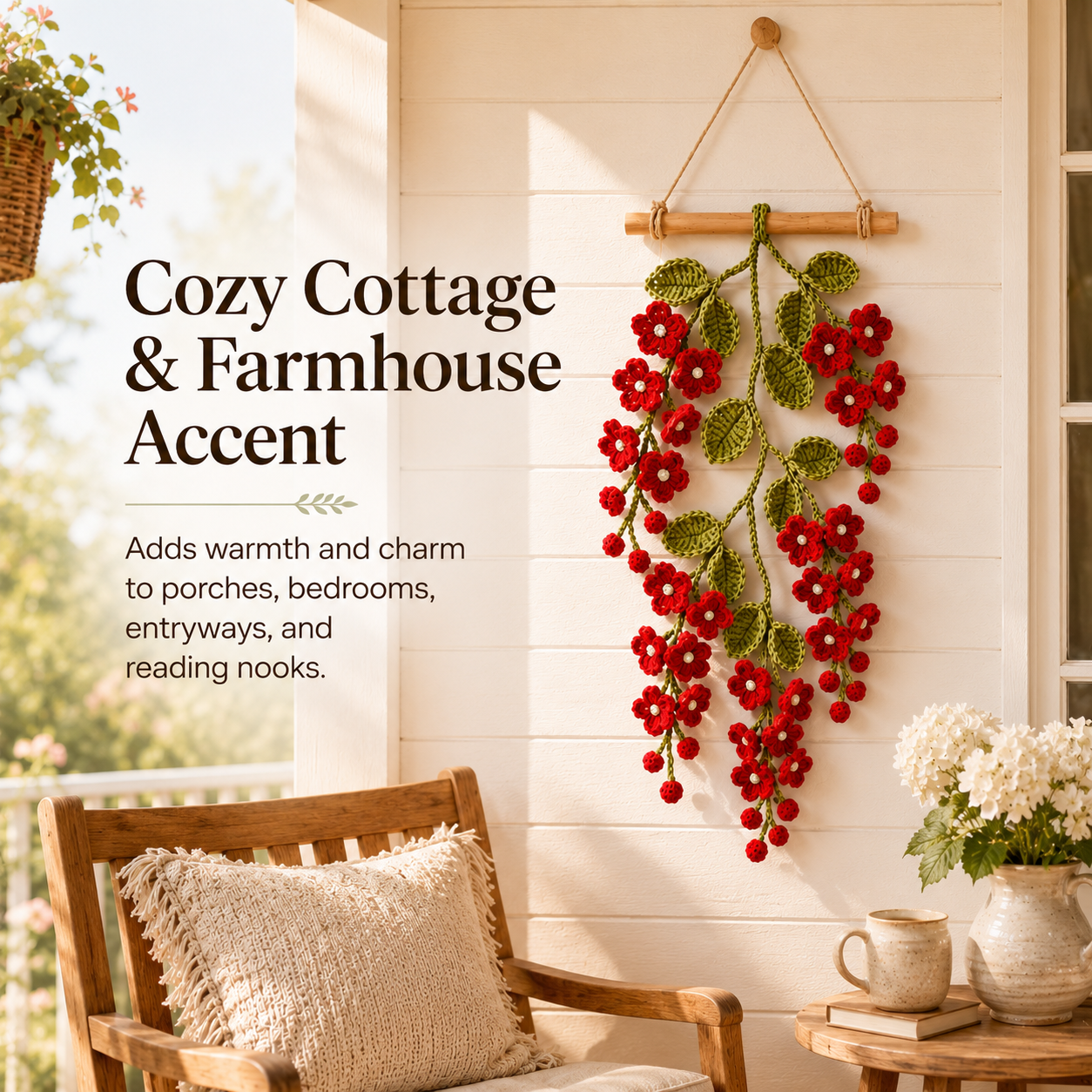 Crochet Flower Wall Hanging Decor