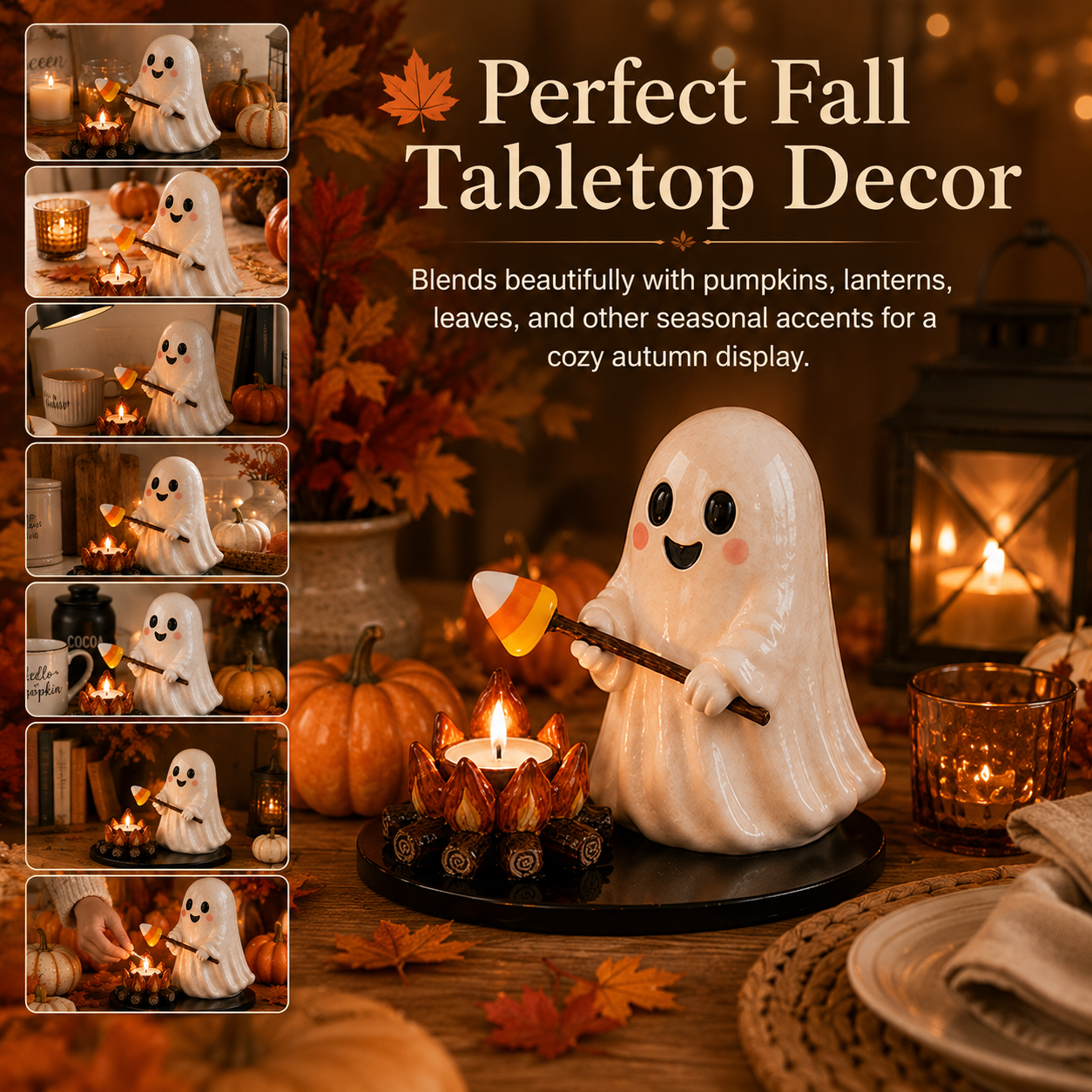 Cute Ghost Campfire Tealight Holder
