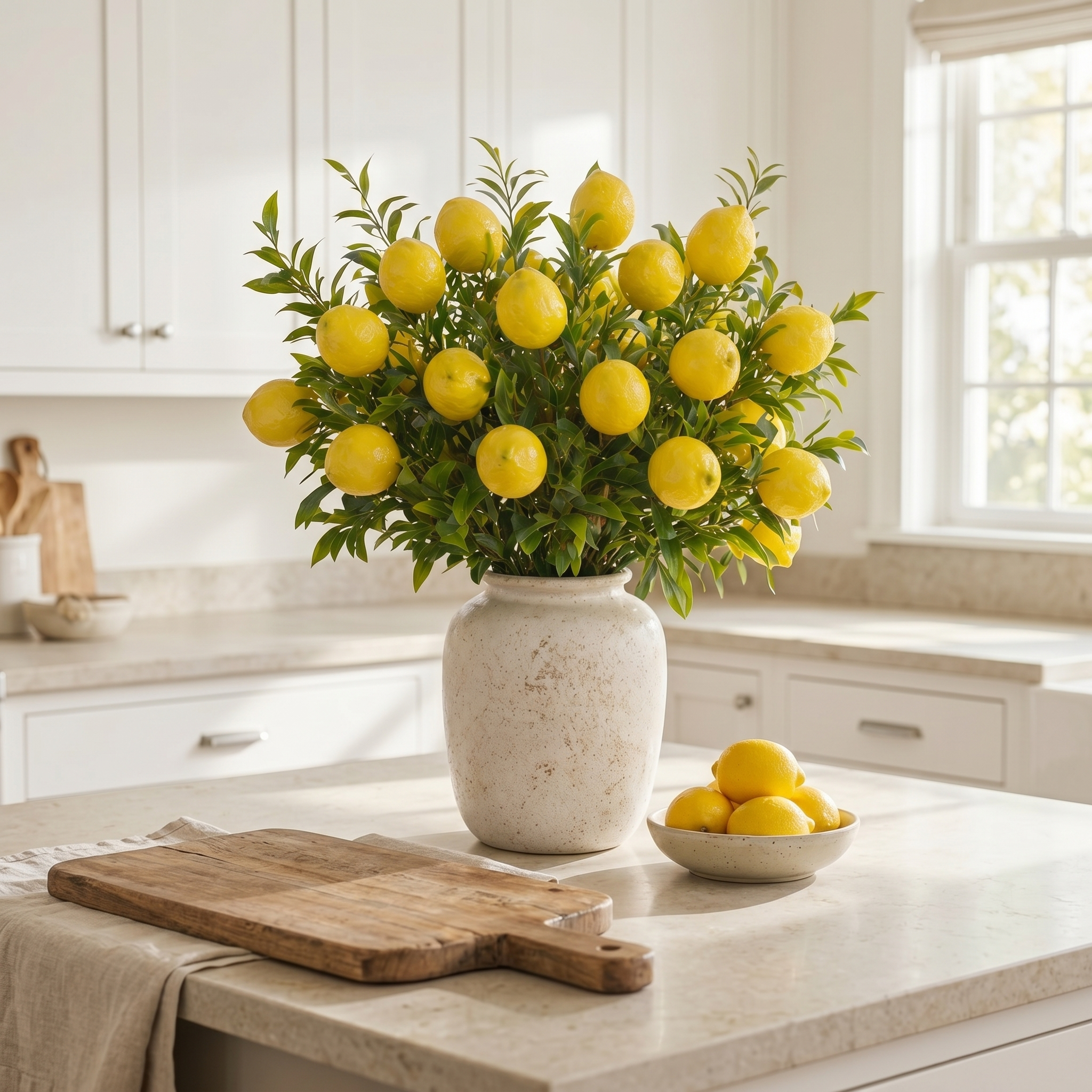 2-Pack 7-Head Artificial Lemon Fruit Stems