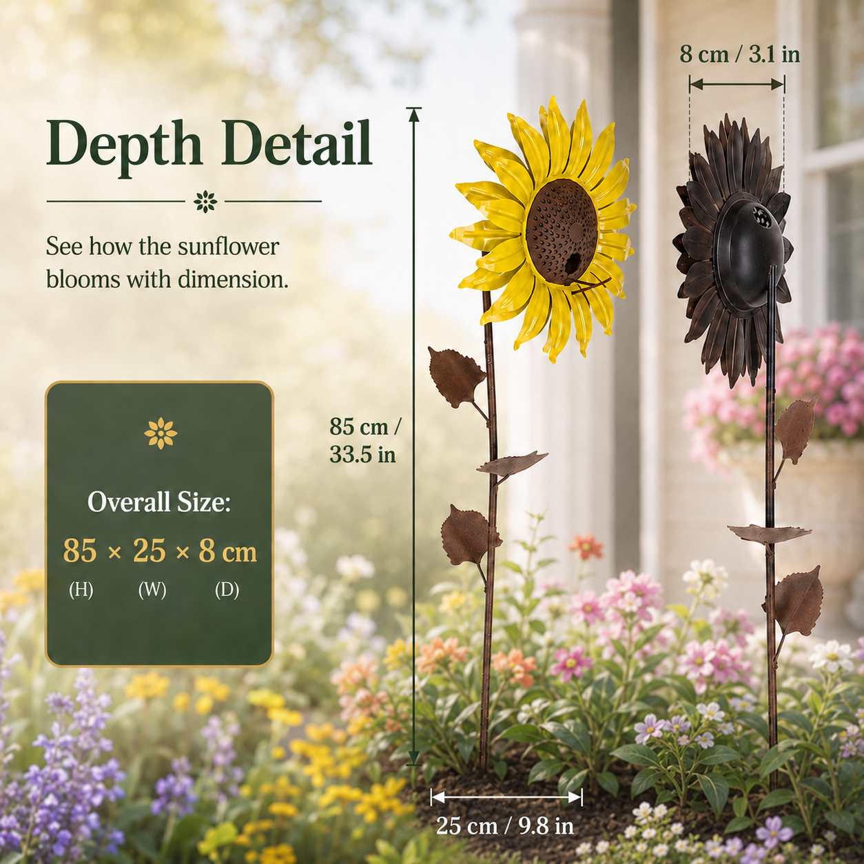 Sunflower Metal Bird Feeder Garden Stake
