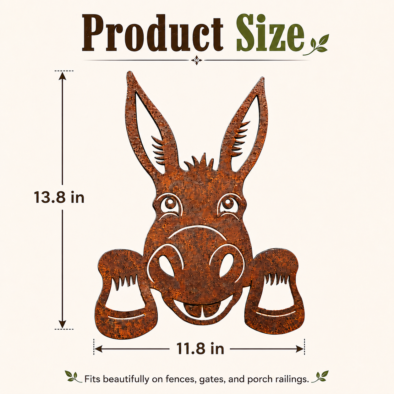 Rustic Donkey Fence Peeker Decor, Metal Donkey Garden Fence Decoration