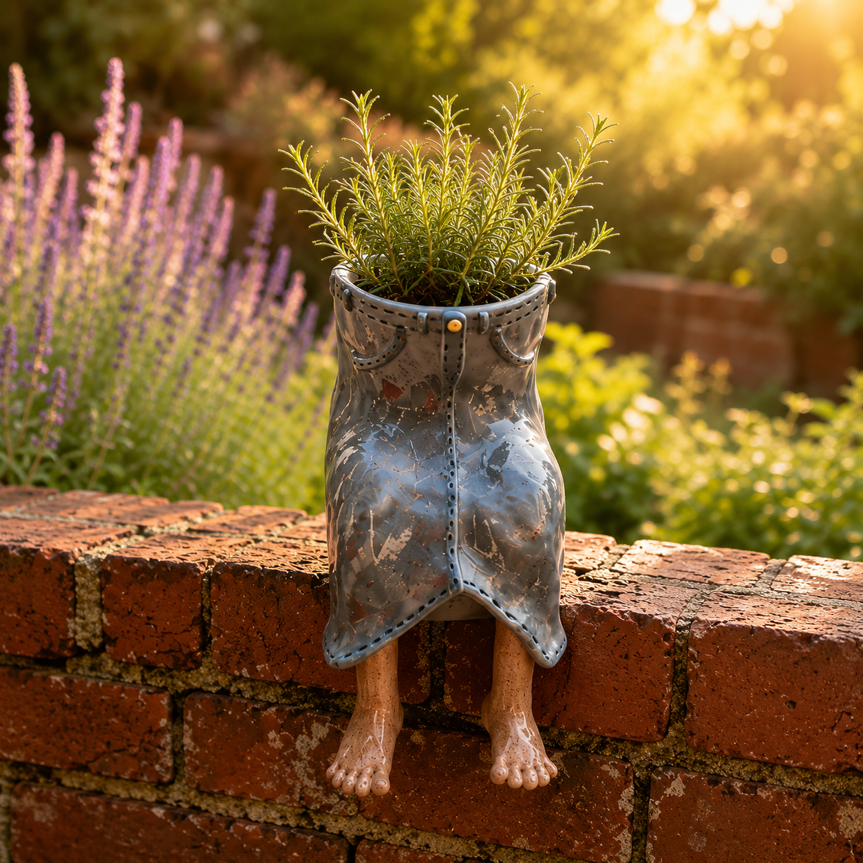 Whimsical Sitting Planter Pot