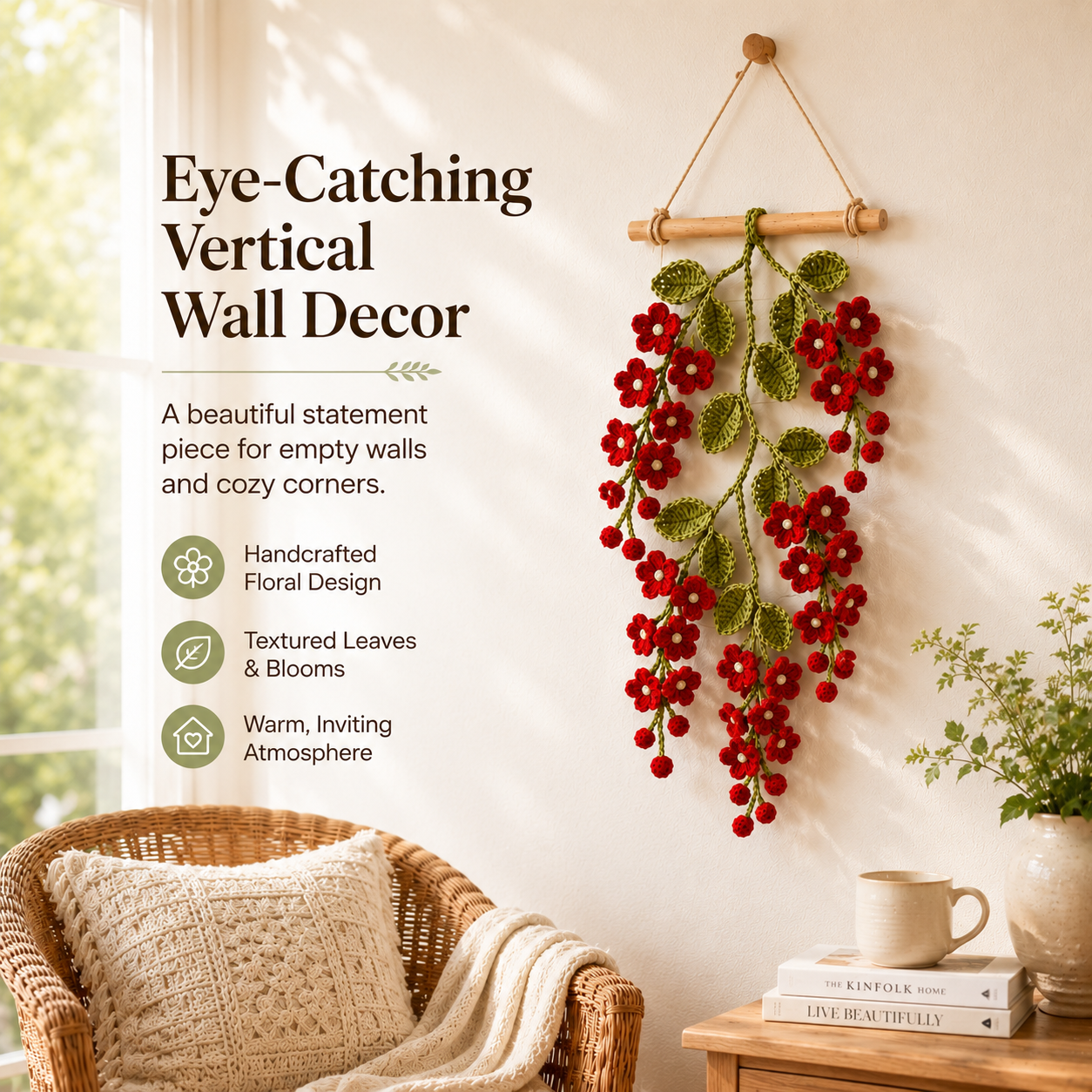 Crochet Flower Wall Hanging Decor
