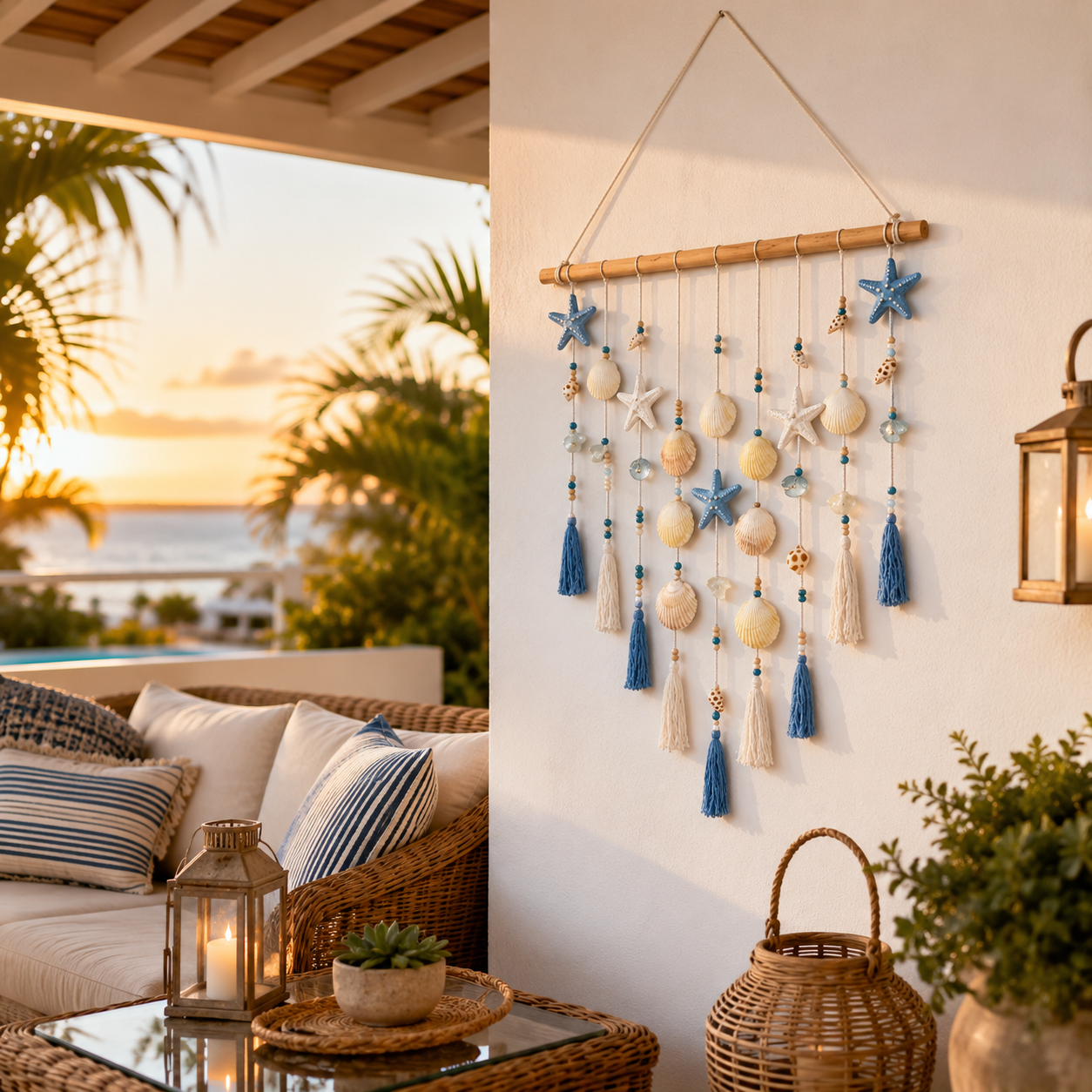 Lighted Coastal Seashell Wall Hanging Decor