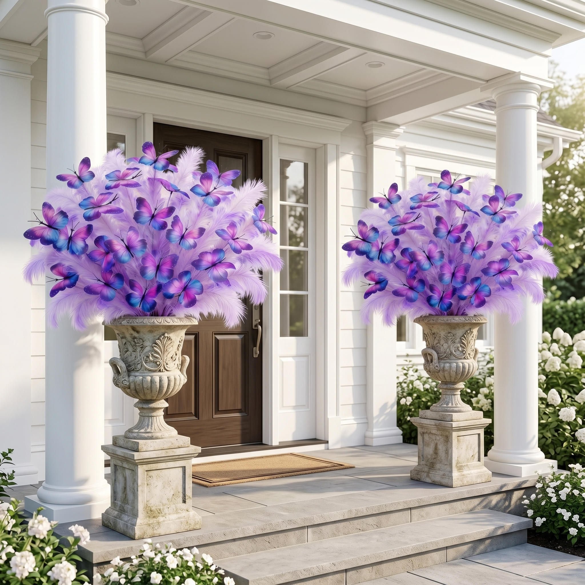 3-Piece Purple Butterfly Faux Floral Stems