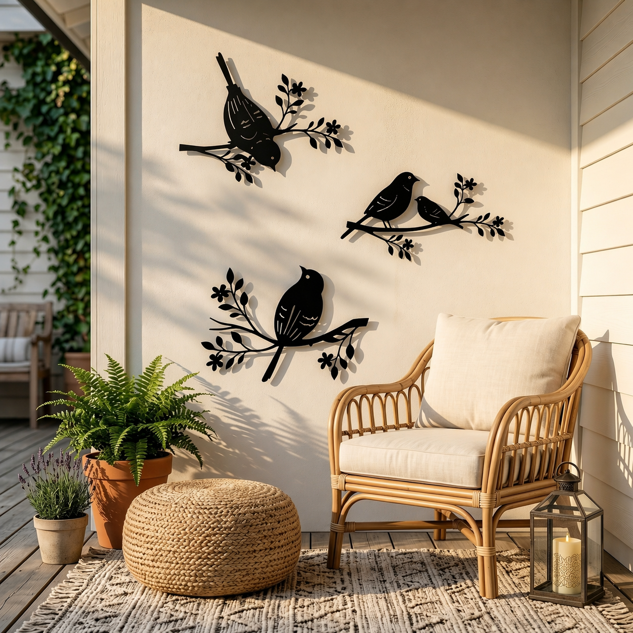 3-Piece Metal Bird Wall Art Decor