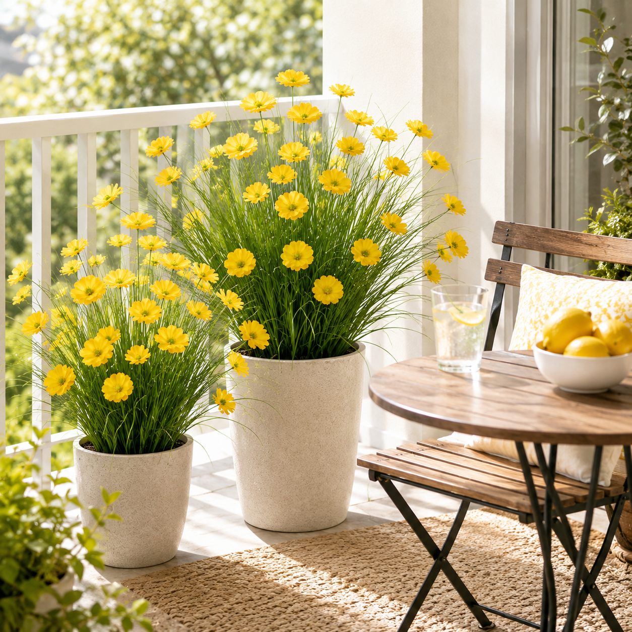 23.6 in Yellow Faux Flower Grass Bundle