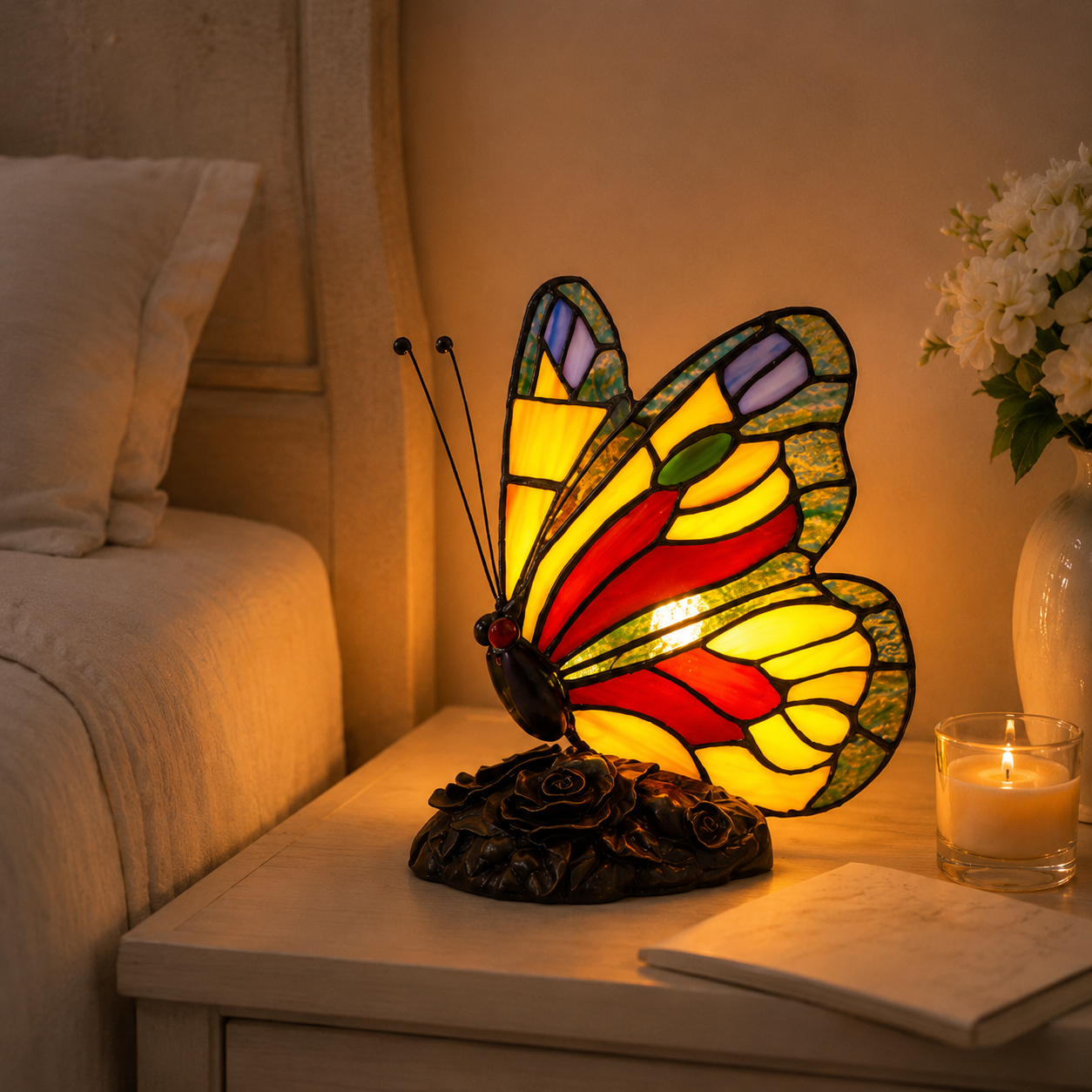 Stained Butterfly Accent Lamp