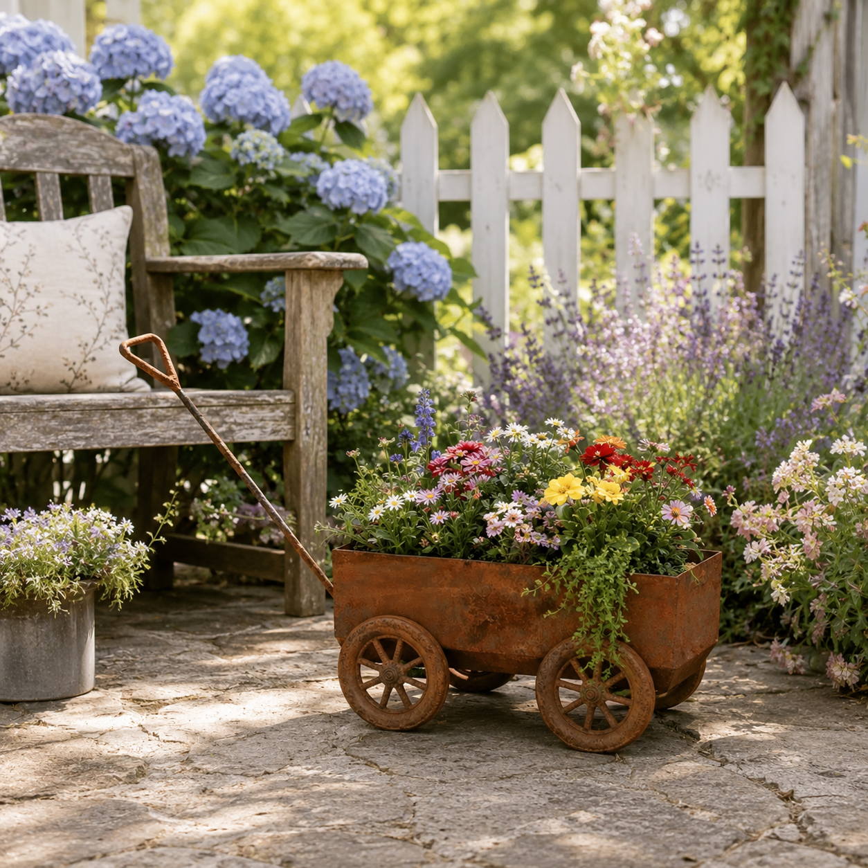 Rustic Metal Garden Planter