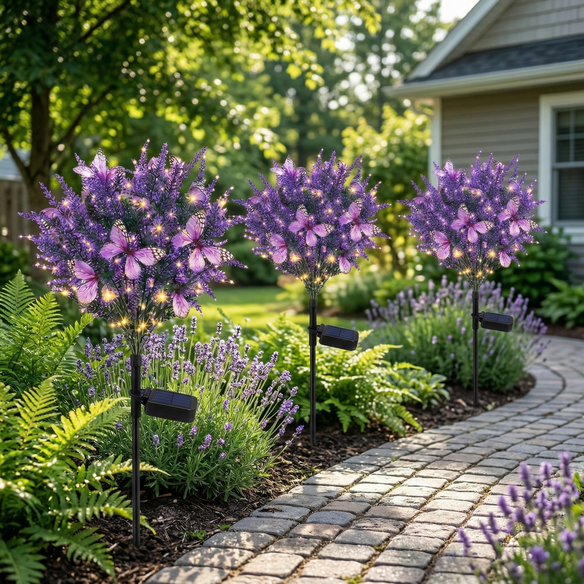 Solar Lavender Butterfly Garden Stake Light
