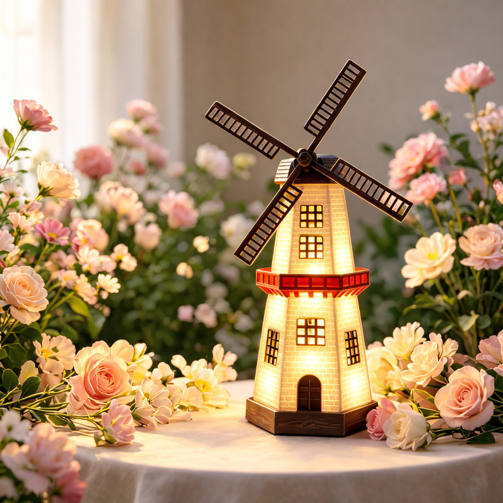 Solar Windmill Lighthouse Garden Light