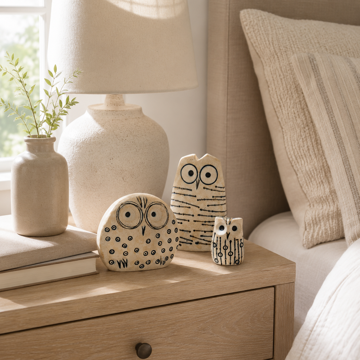 Rustic Owl Figurines Set of 3