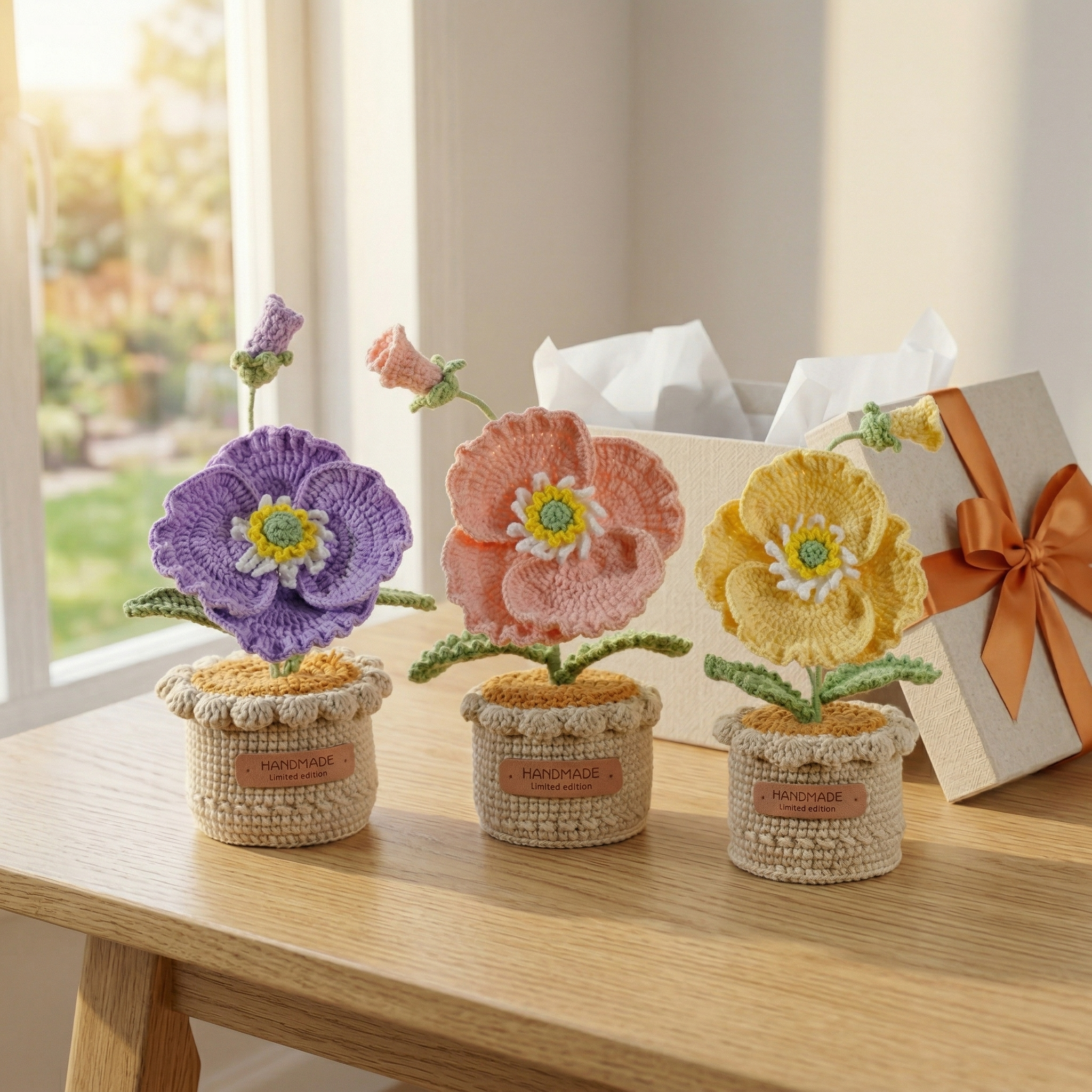 Handmade Crochet Forever Flower Pot