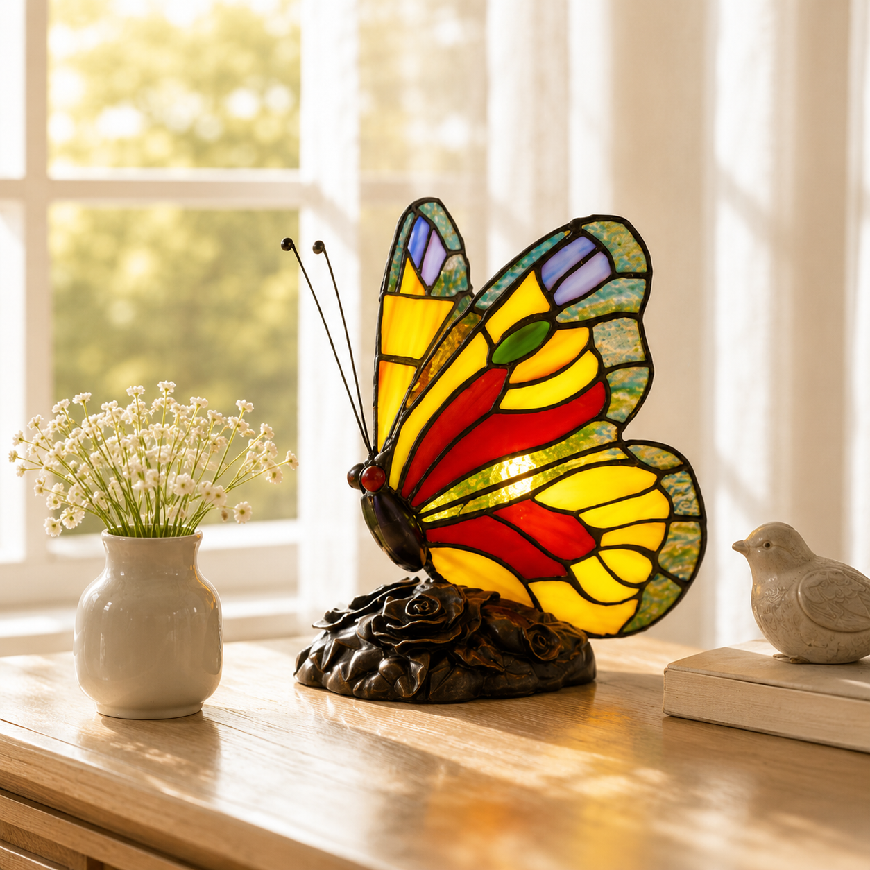 Stained Butterfly Accent Lamp