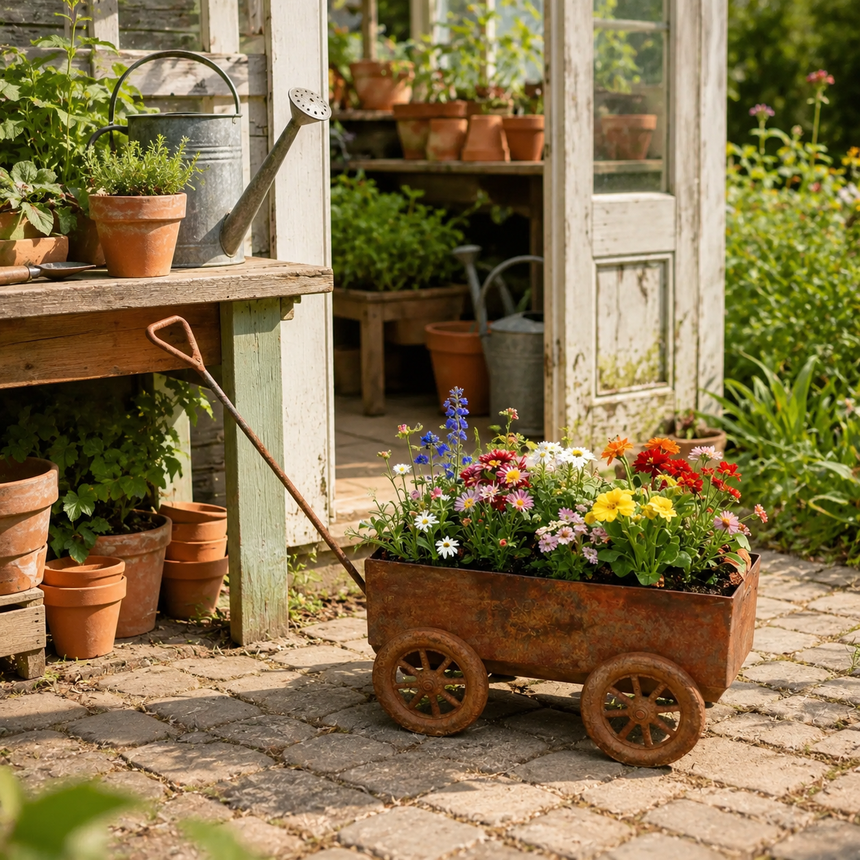Rustic Metal Garden Planter