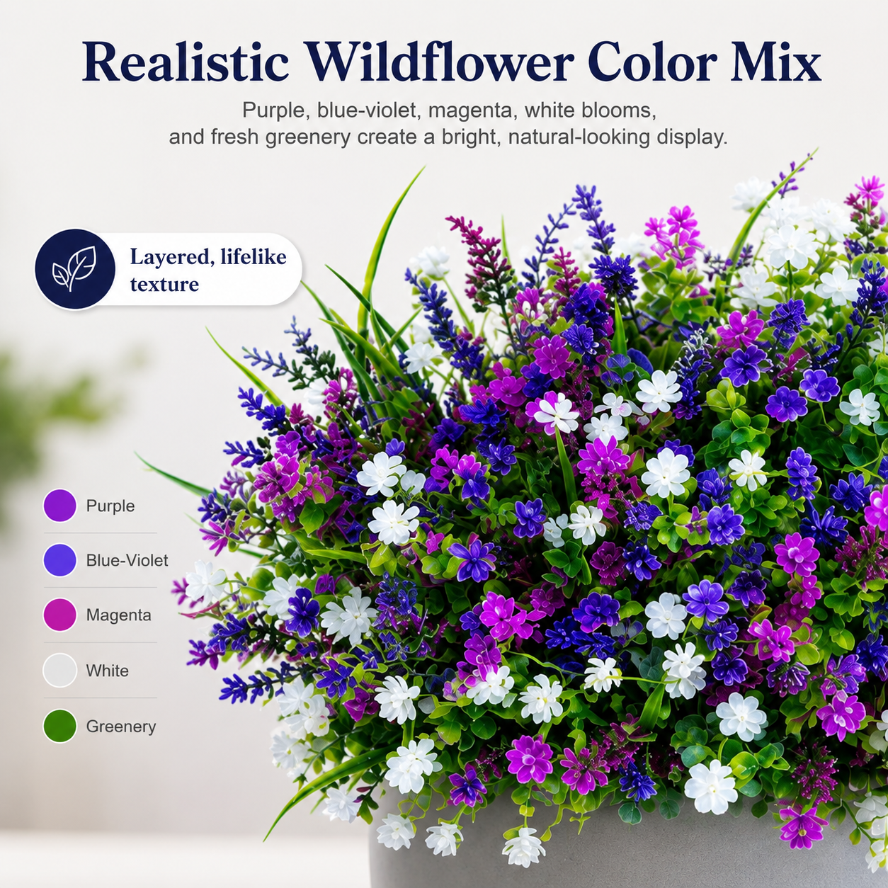8-Piece Set of Outdoor Realistic Artificial Flowers