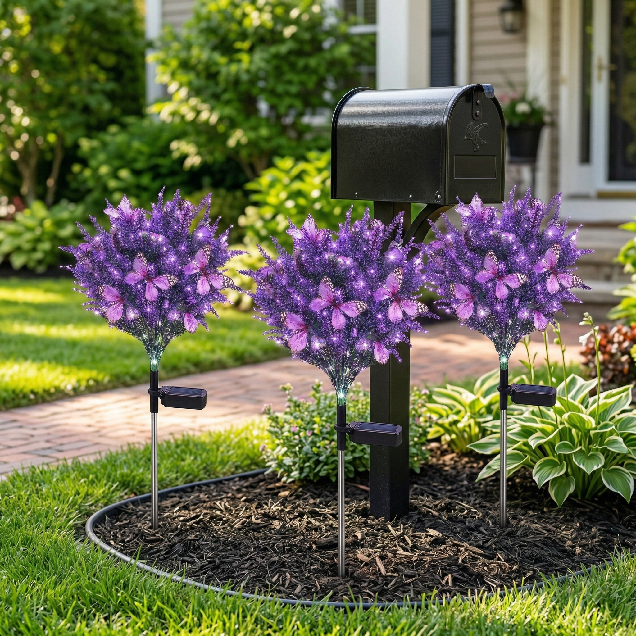 Solar Lavender Butterfly Garden Stake Light
