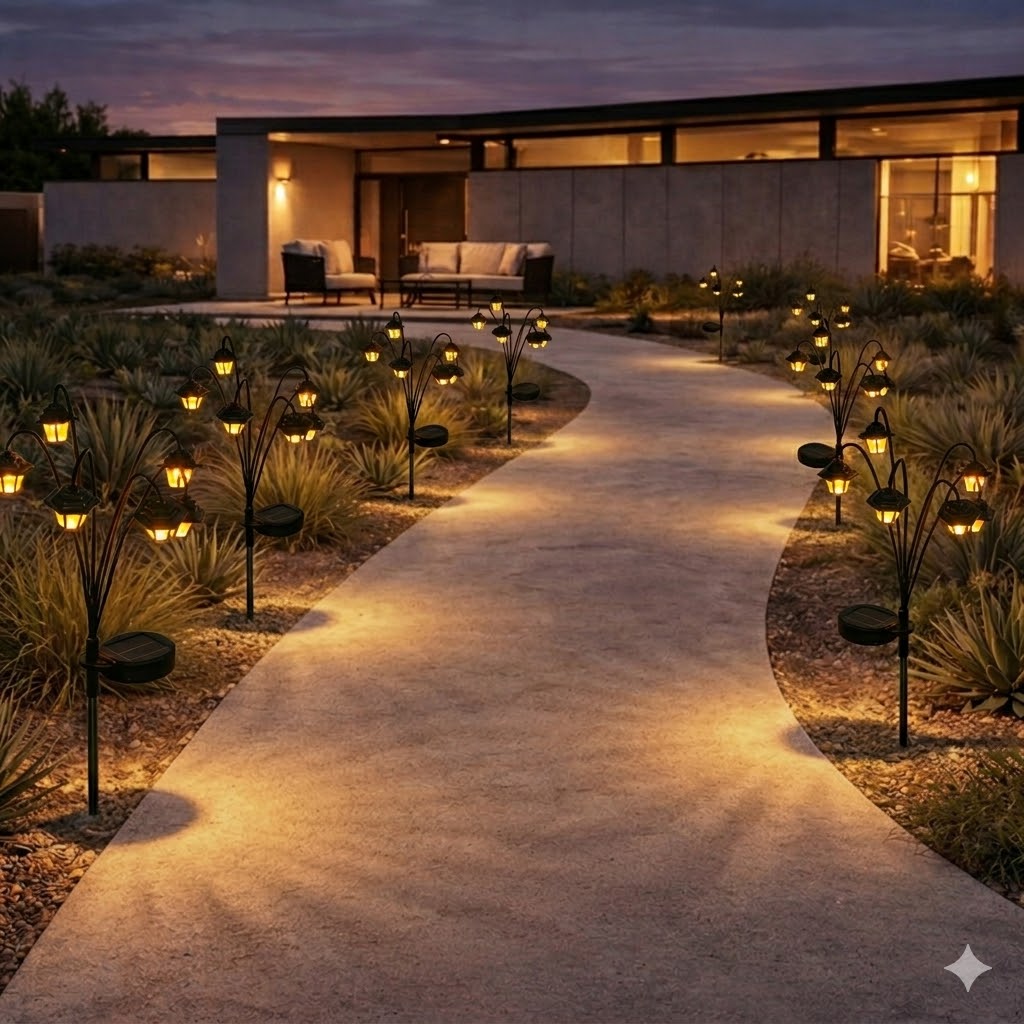 Vintage Solar Lantern Pathway Light