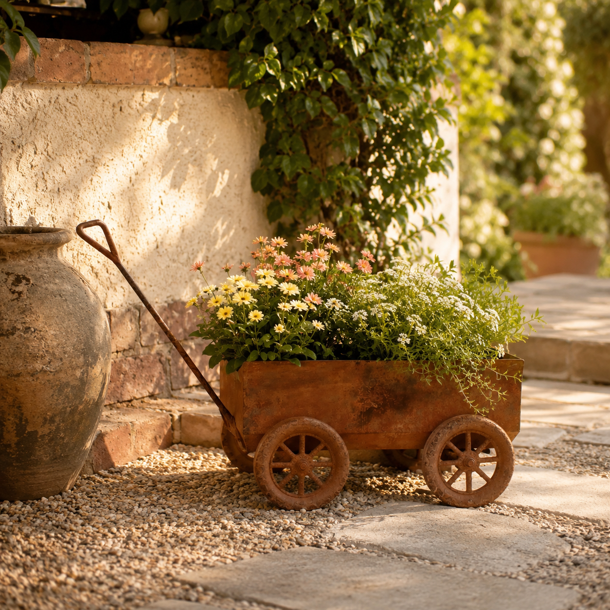 Rustic Metal Garden Planter