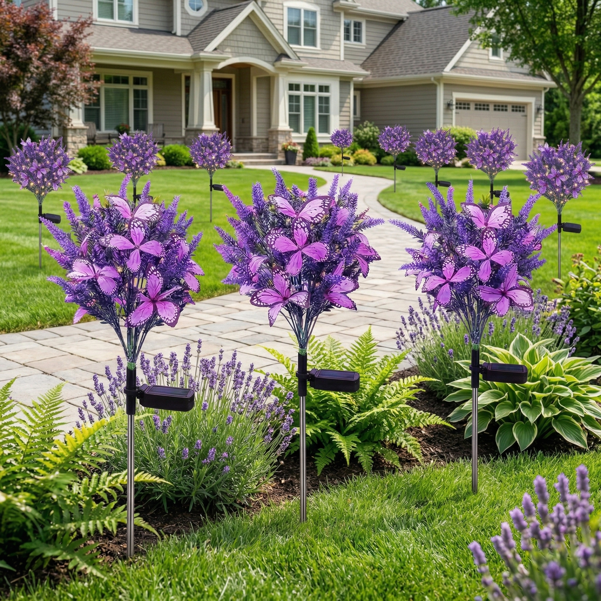 Solar Lavender Butterfly Garden Stake Light