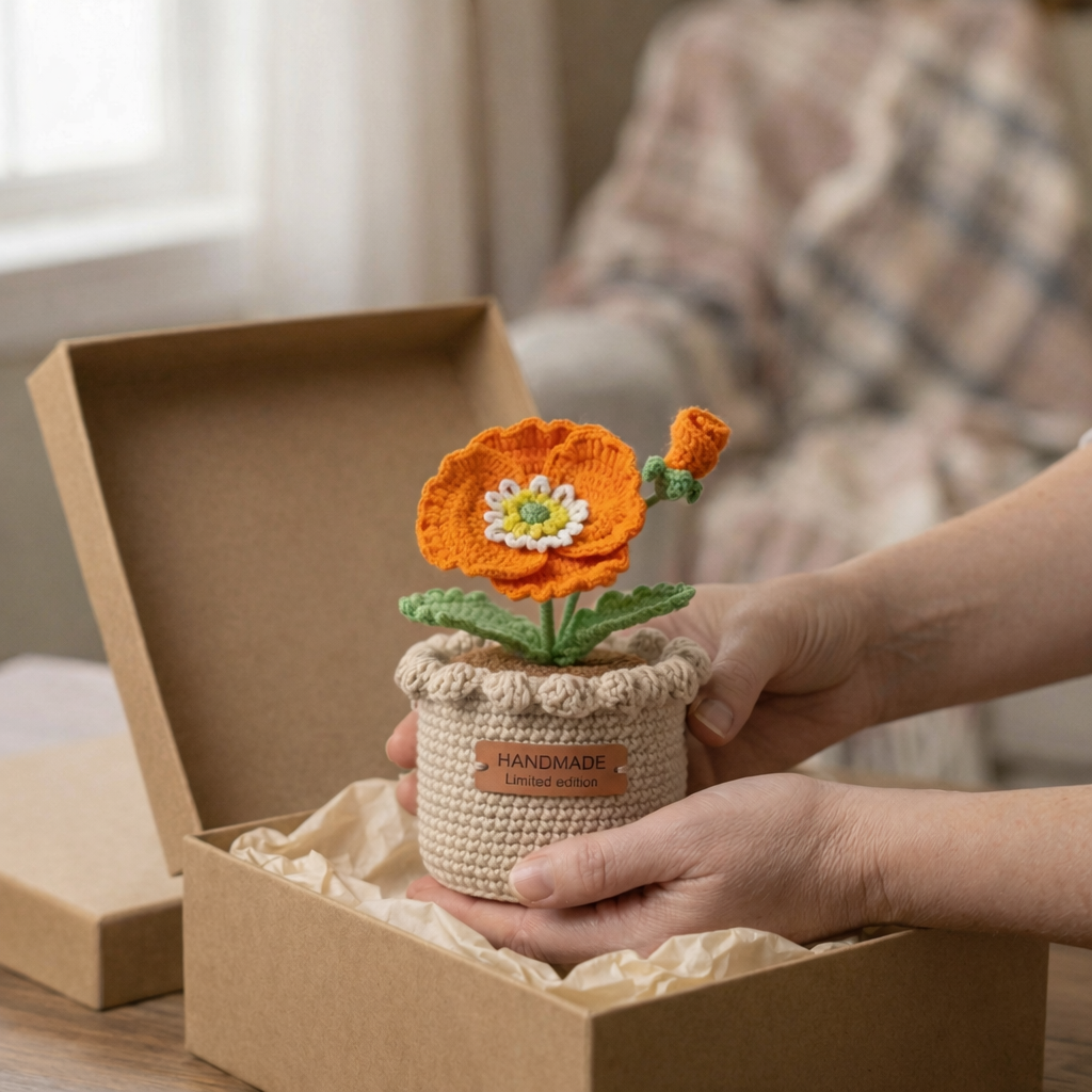 Handmade Crochet Forever Flower Pot