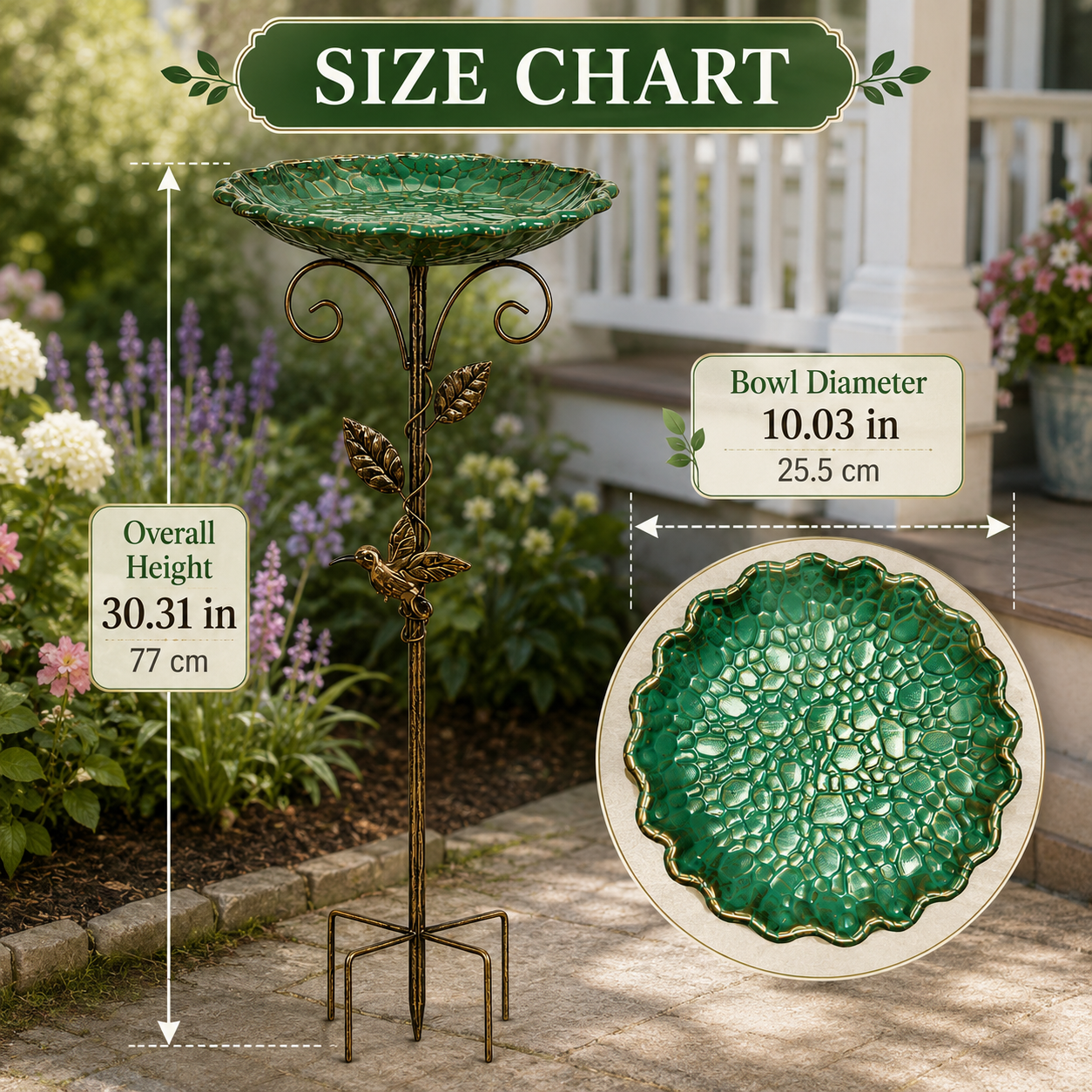 Vintage Mosaic Garden Bird Bath & Feeder