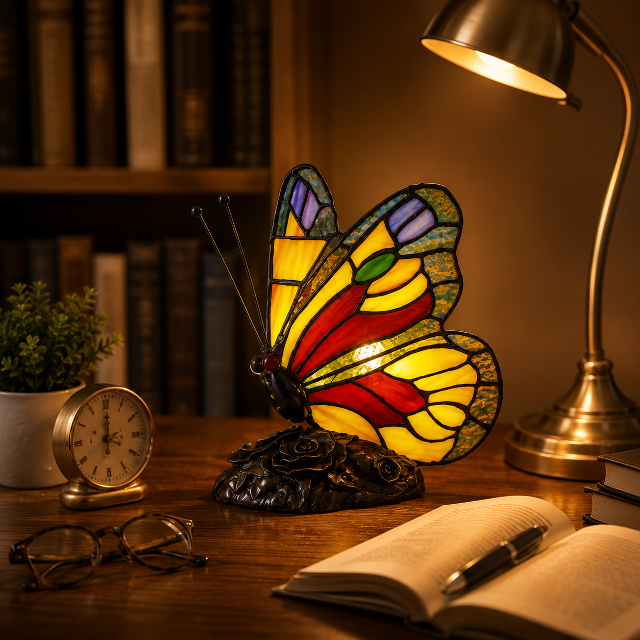Stained Butterfly Accent Lamp