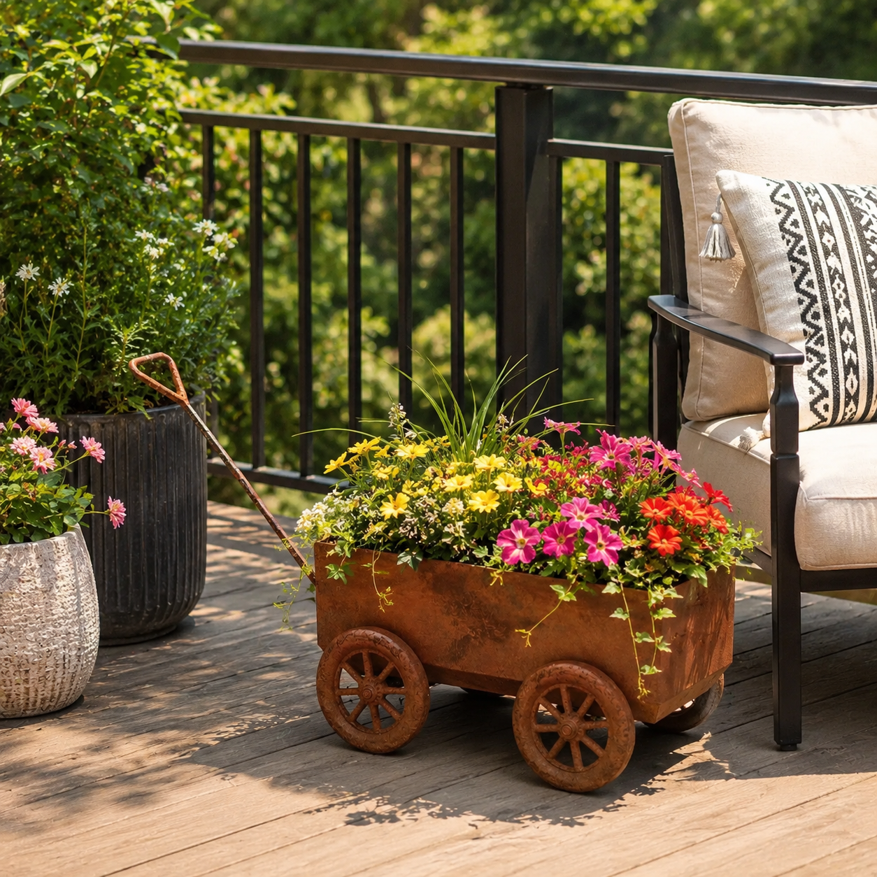 Rustic Metal Garden Planter
