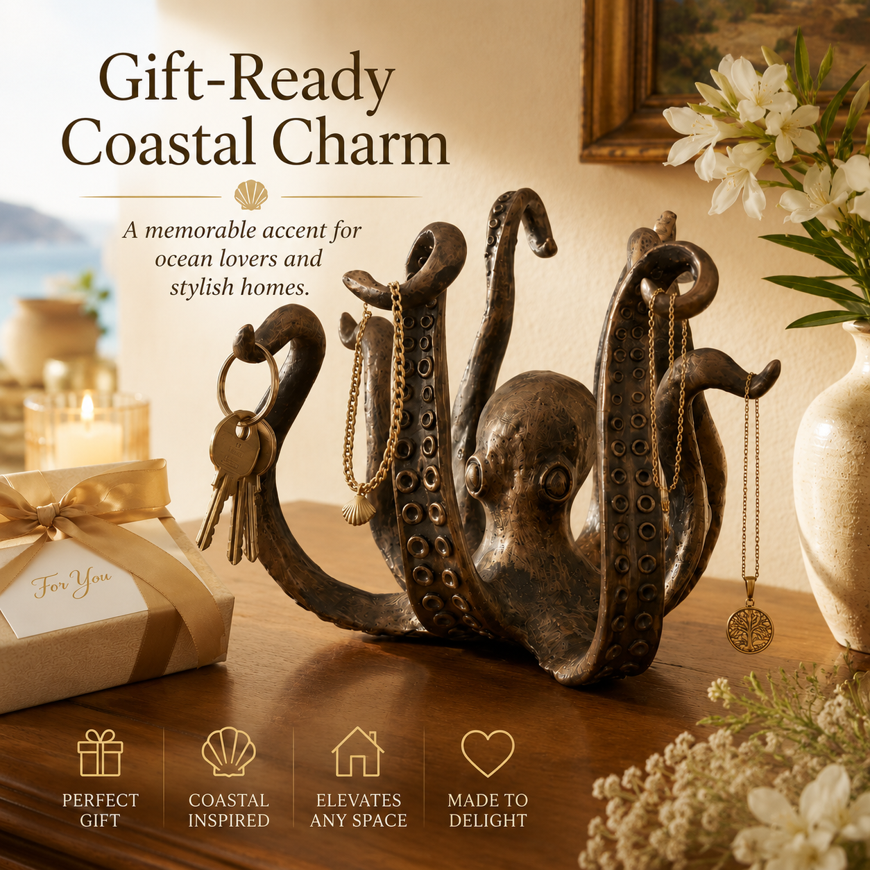 Sculptural Octopus Key & Jewelry Holder