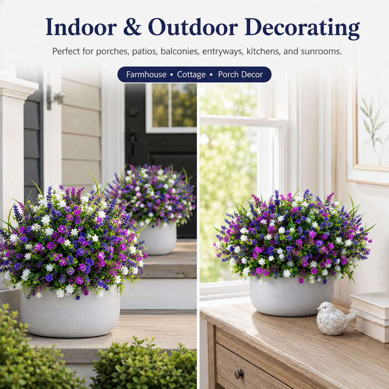 8-Piece Set of Outdoor Realistic Artificial Flowers