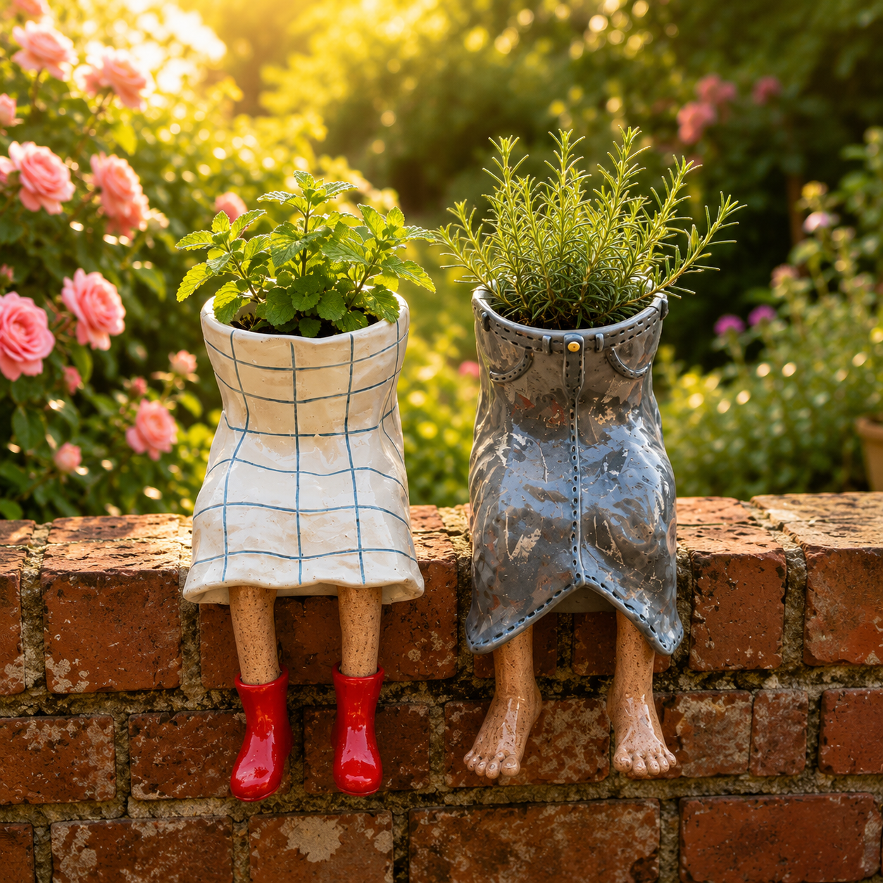 Whimsical Sitting Planter Pot