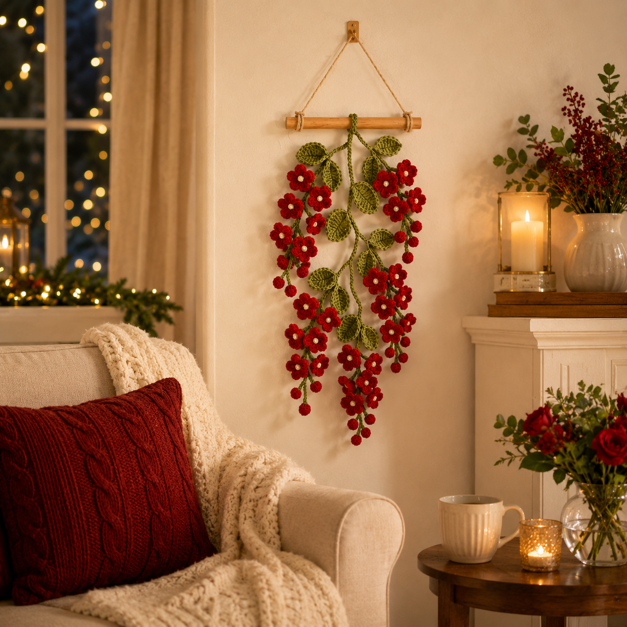 Crochet Flower Wall Hanging Decor