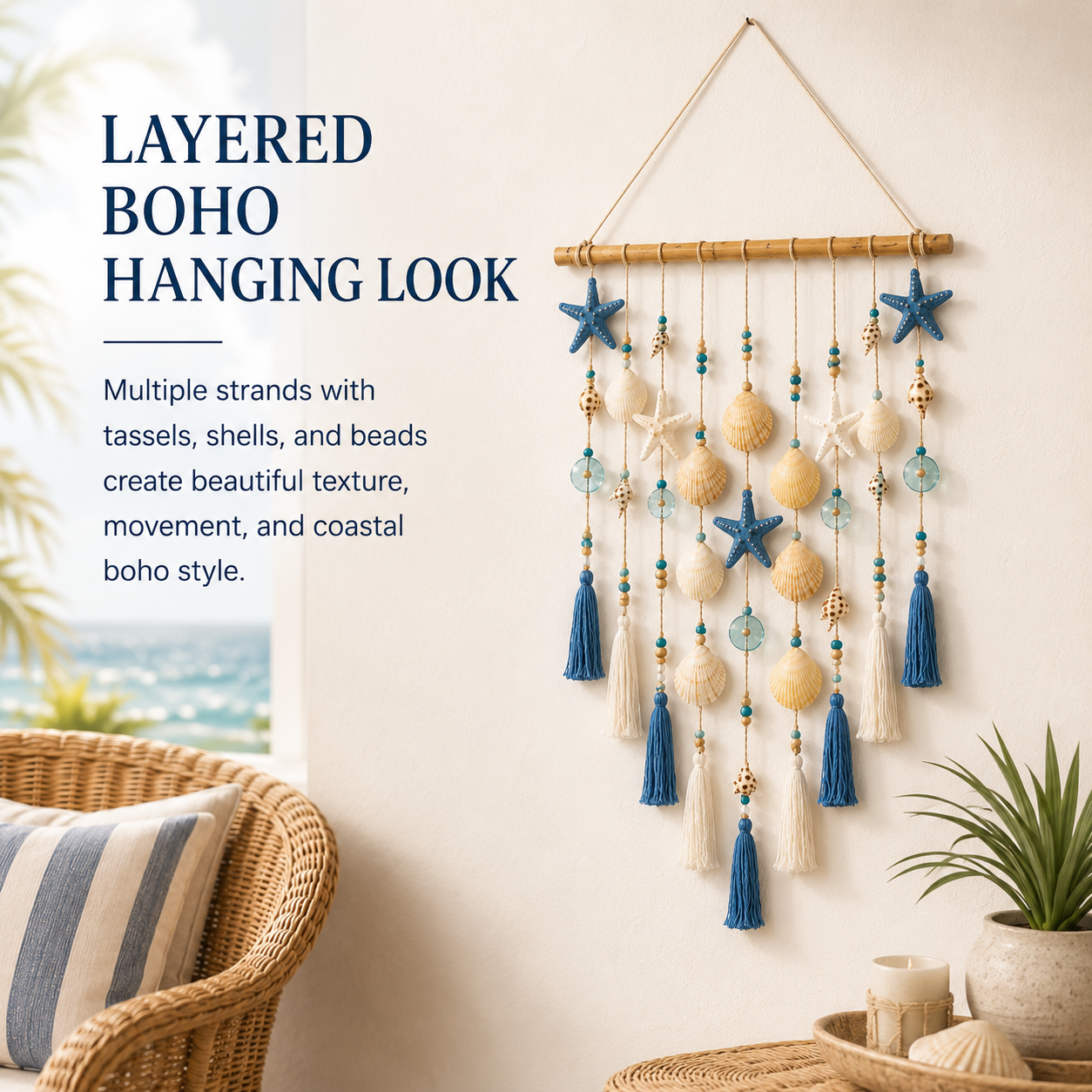 Lighted Coastal Seashell Wall Hanging Decor