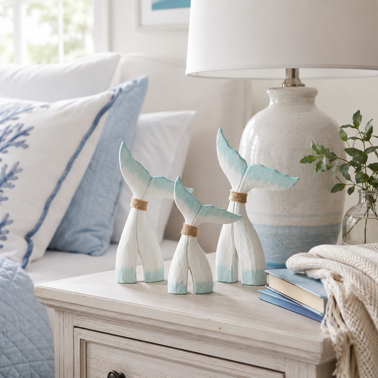 Coastal Fish Tail Table Decor Set of 3